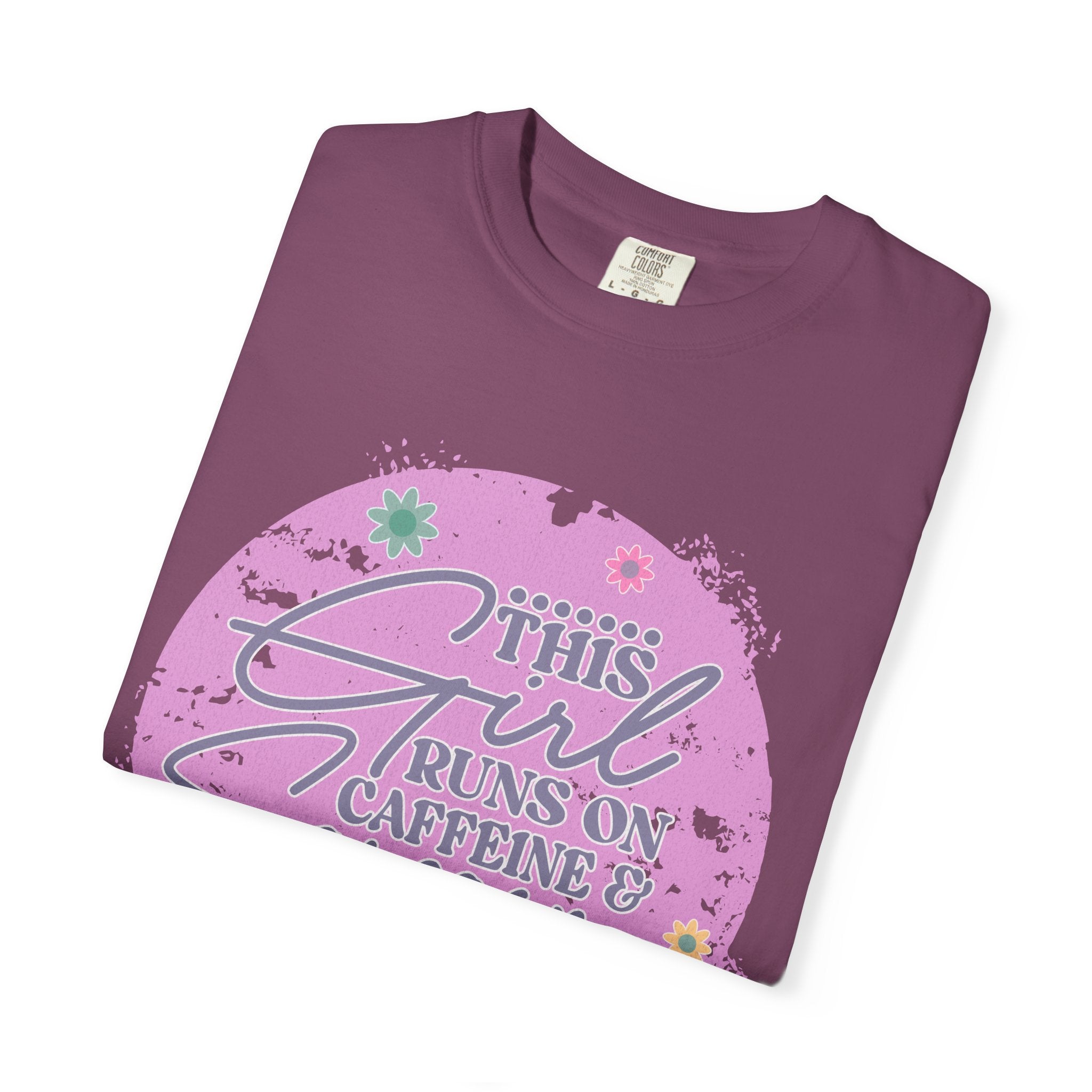 This Girl Runs on Caffeine & Sarcasm Textured T-Shirt