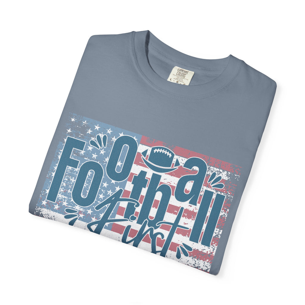 Textured Retro Americana Football First Tee