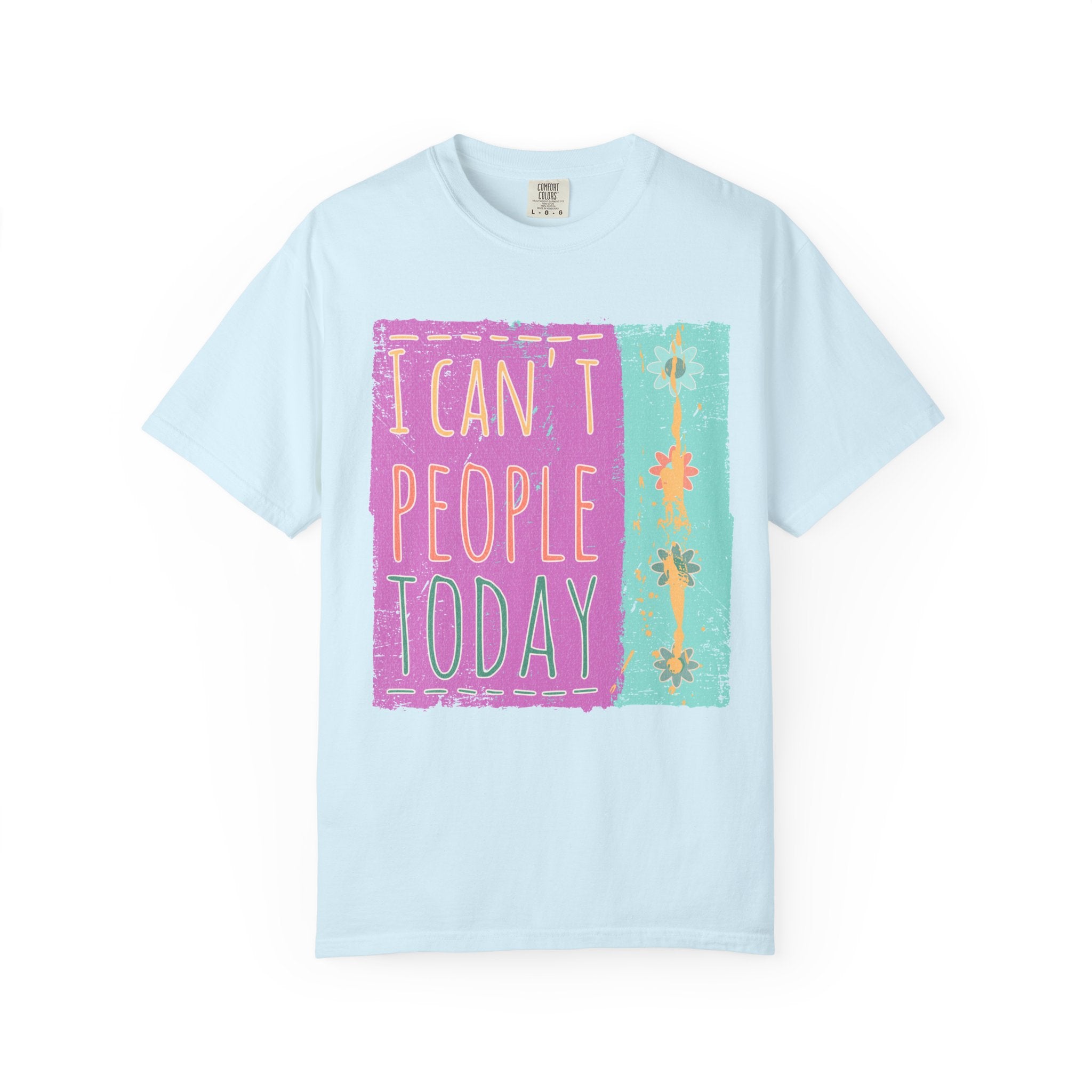 Textured I Can't People Today T-Shirt — Funny Introvert Graphic Tee