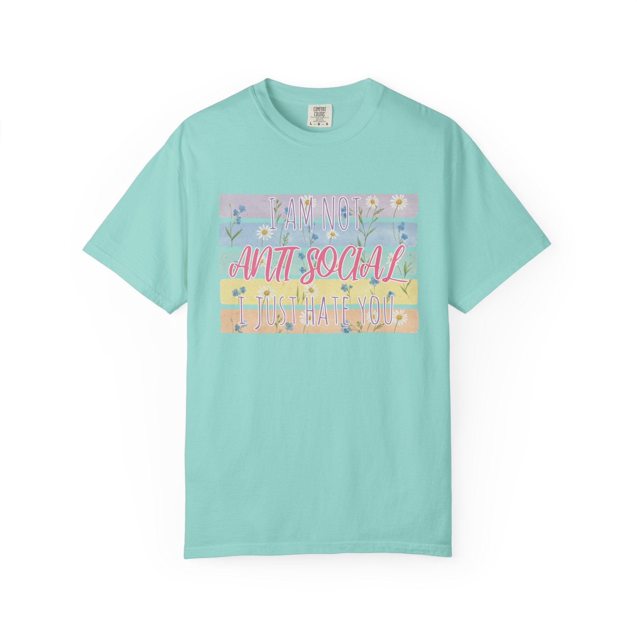 Anti Social Floral Striped Textured T-Shirt
