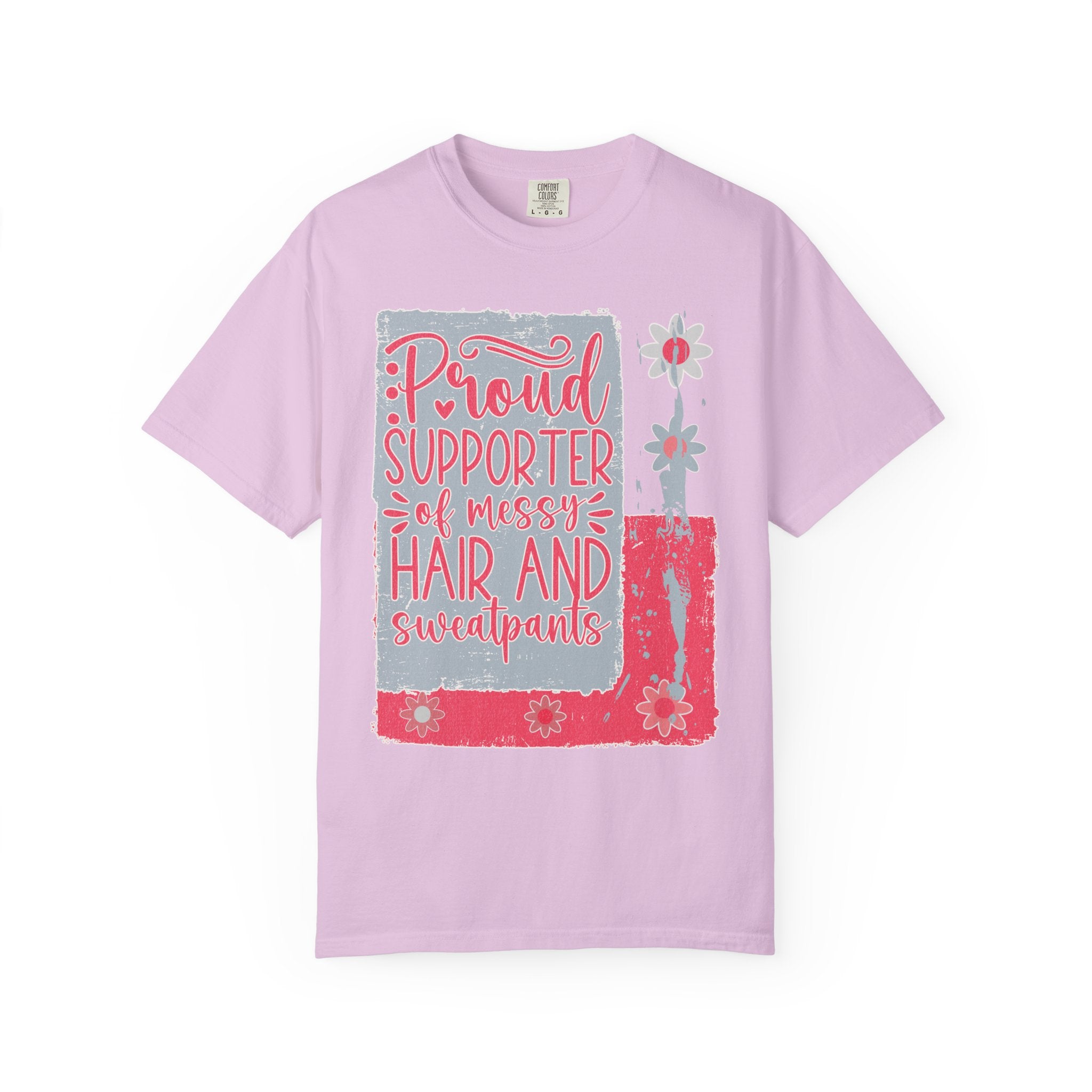 Supporter of Messy Hair & Sweatpants Textured T-Shirt