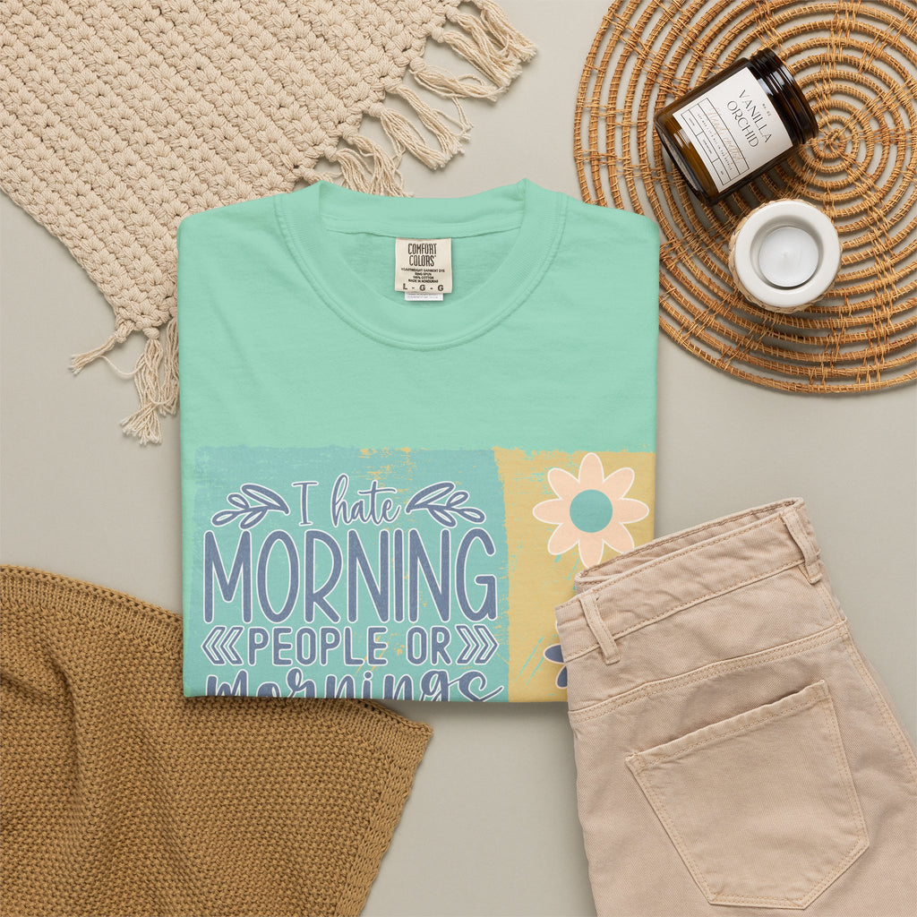 I Hate Morning People Textured Shirt