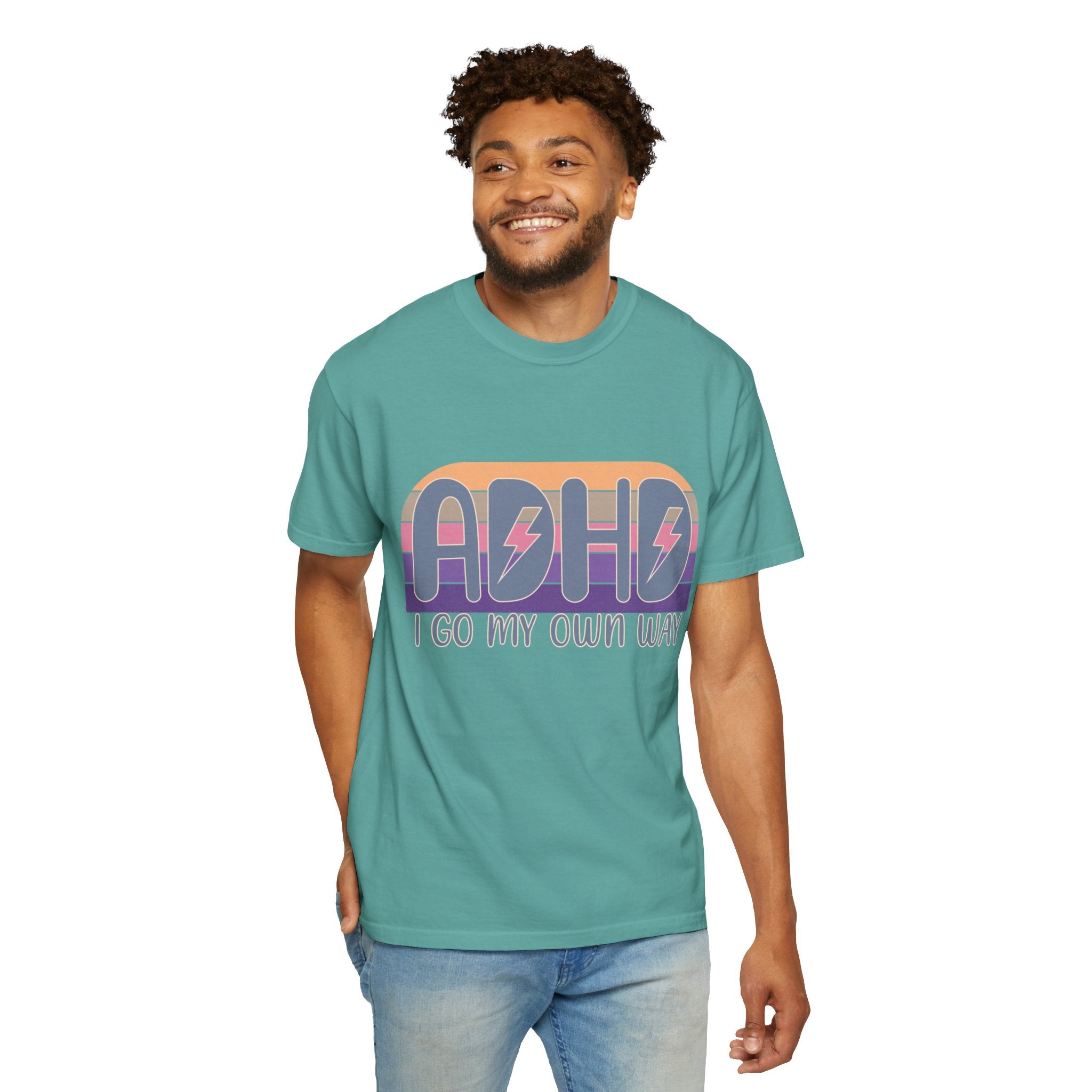 ADHD I Go My Own Way Tee — Retro Lightning Graphic T-Shirt