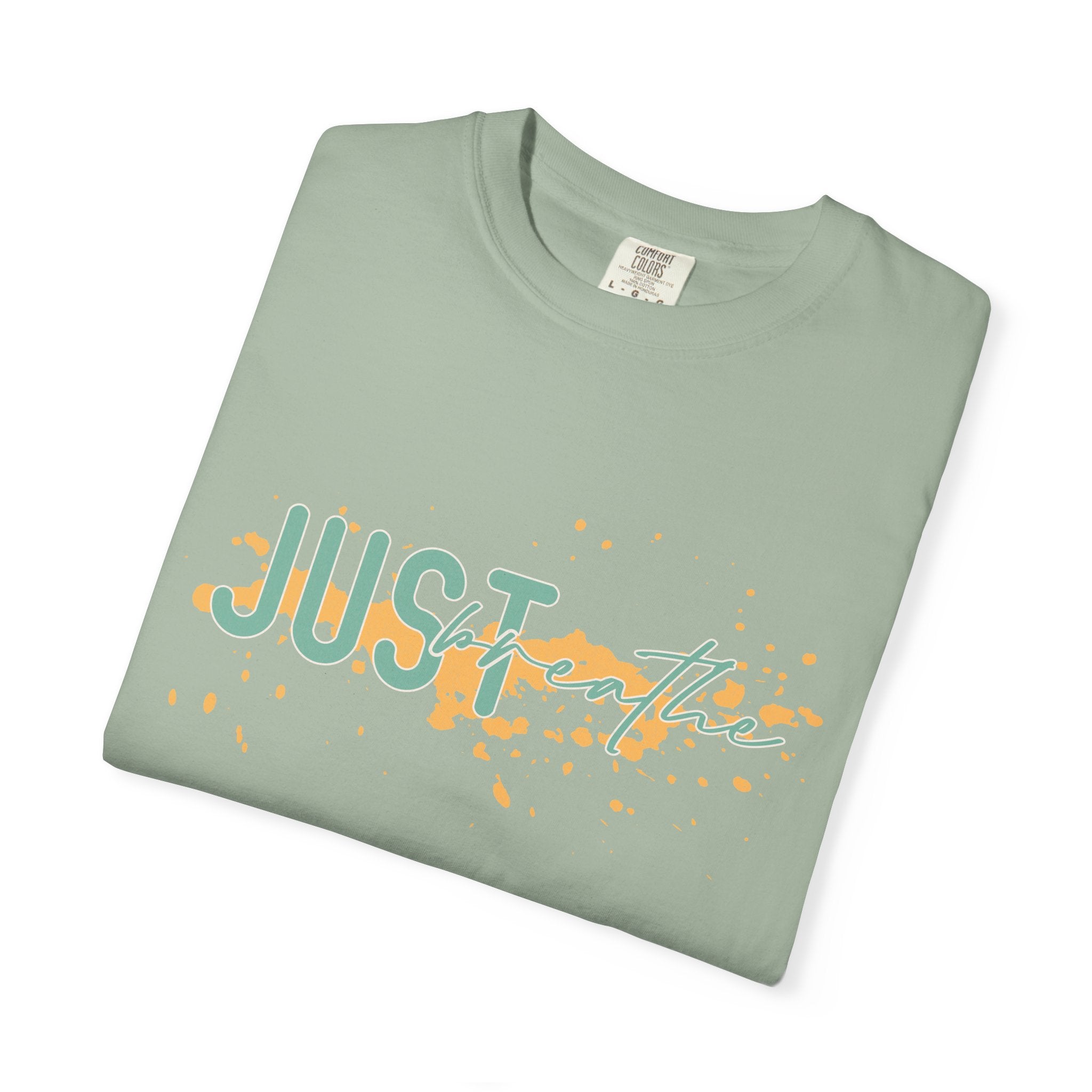 Just Breathe Textured T-Shirt — Relaxed Inspirational Graphic Tee