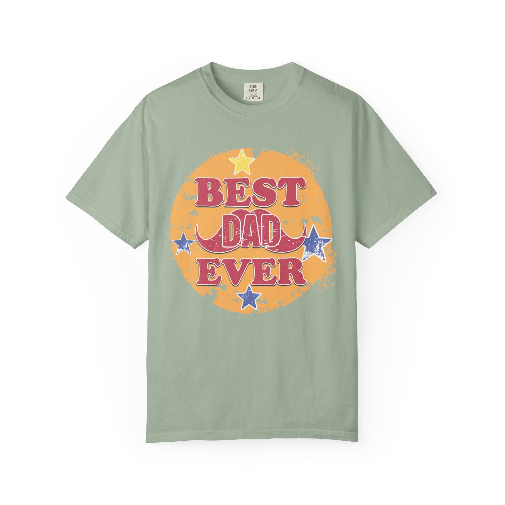 Best Dad Ever Textured T-Shirt — Retro Stars Father's Day Tee