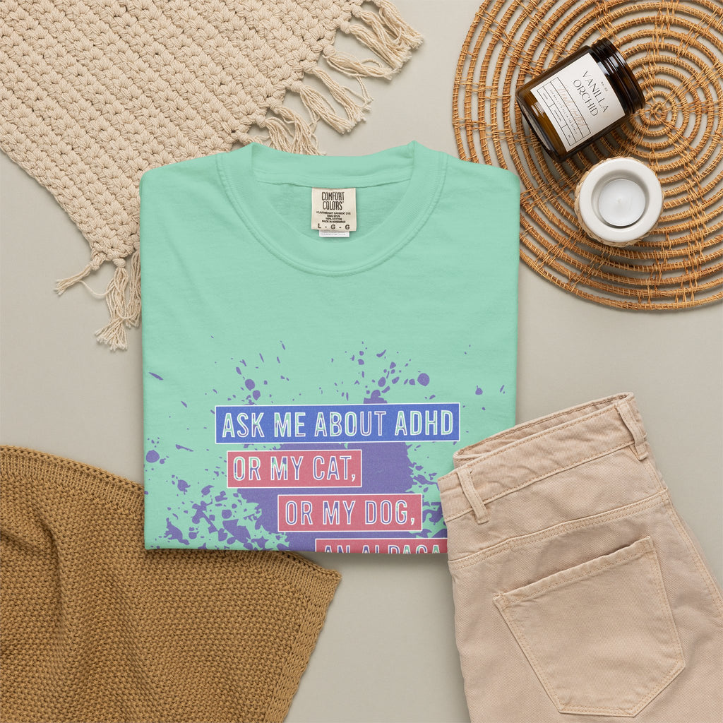 ADHD Funny Quote T-Shirt — 'Ask Me About ADHD' Graphic Tee