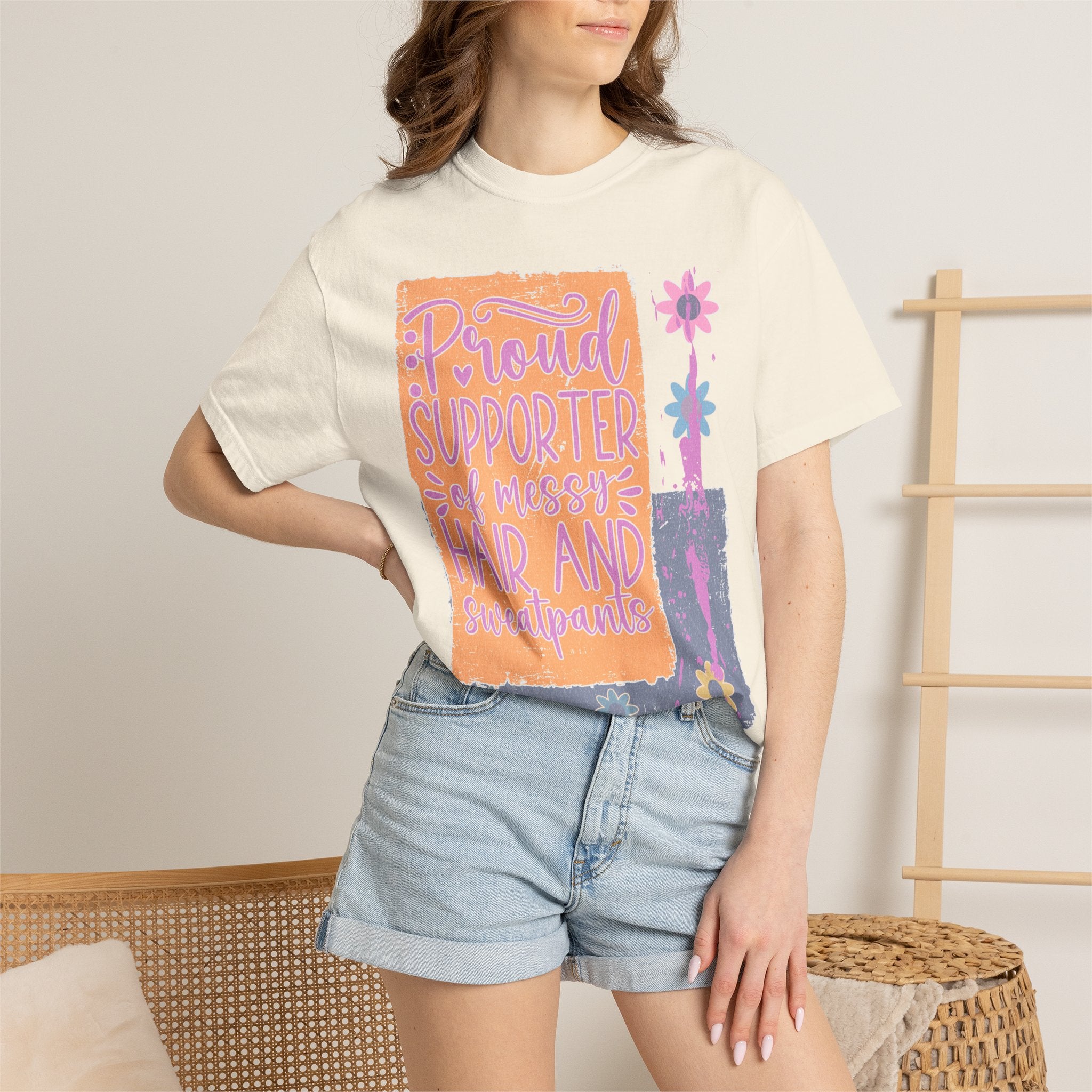 Proud Supporter of Messy Hair & Sweatpants Textured T-Shirt