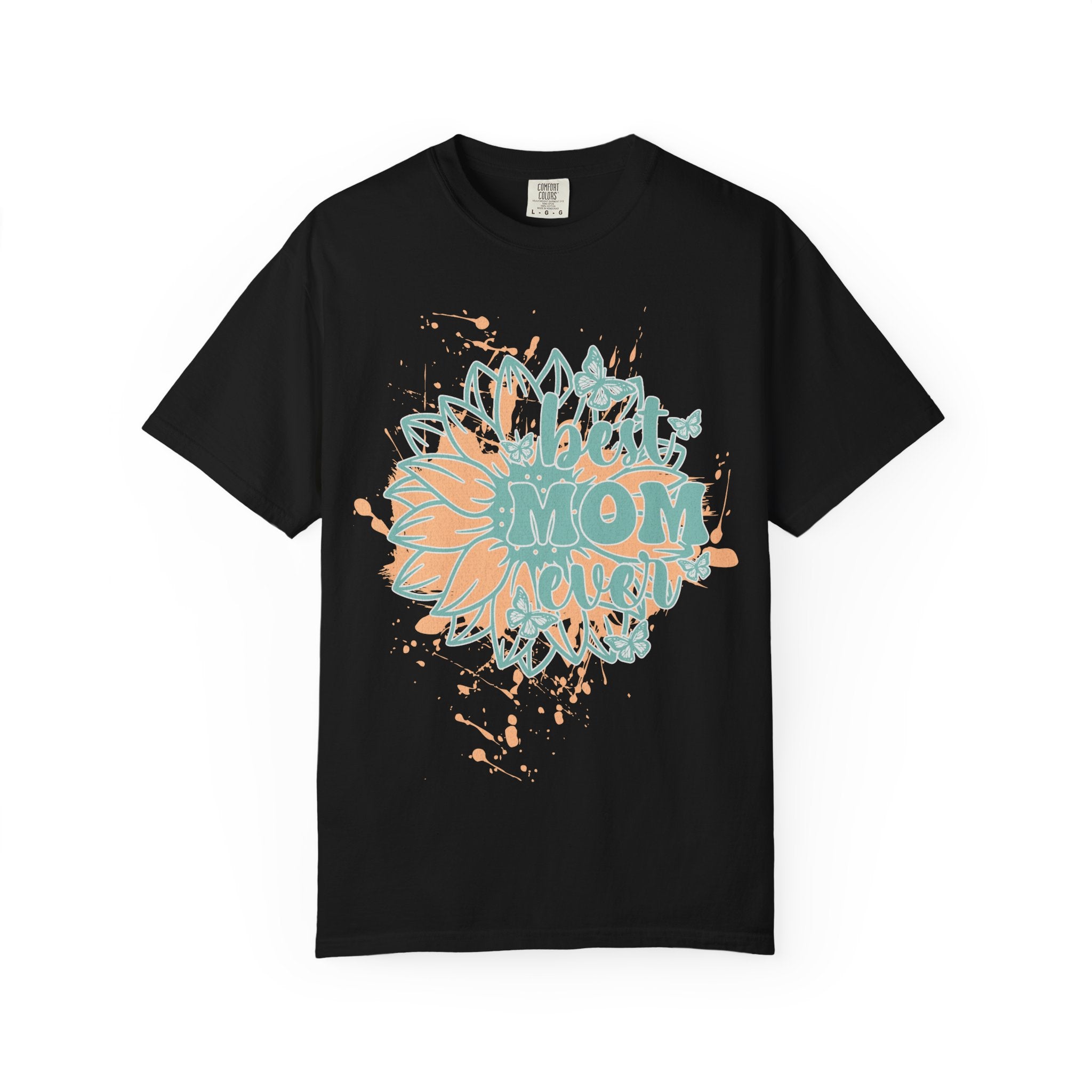Best Mom Ever T-Shirt —Textured  Floral Sunflower Mother's Day Tee