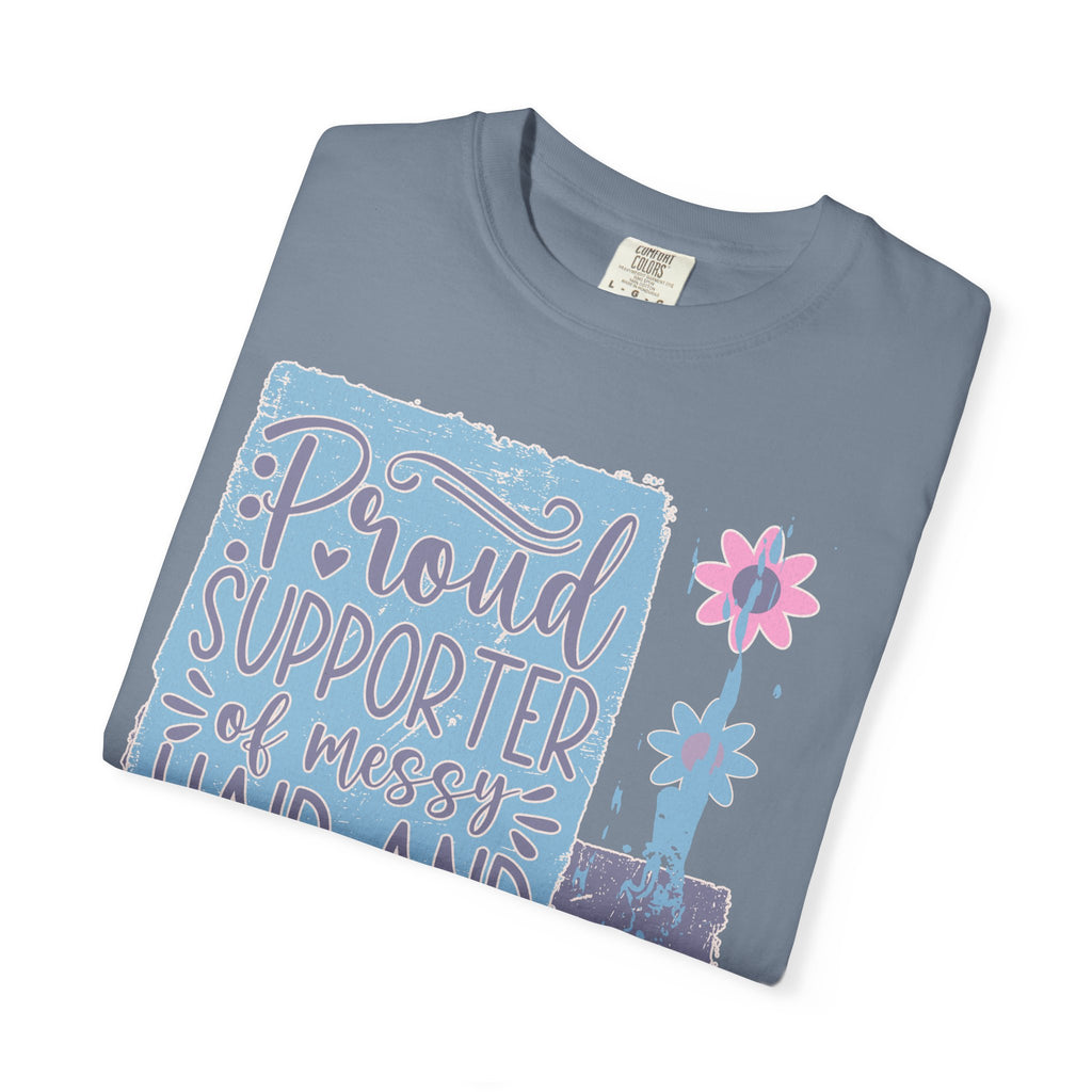 Supporter of Messy Hair & Sweatpants Textured T-Shirt