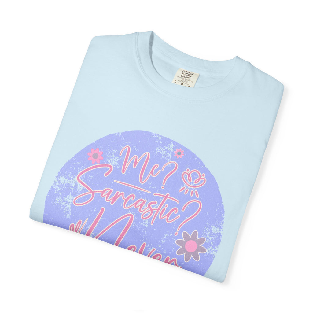 Me Sarcastic Textured Floral T‑Shirt — Retro Pastel Circle Graphic Tee