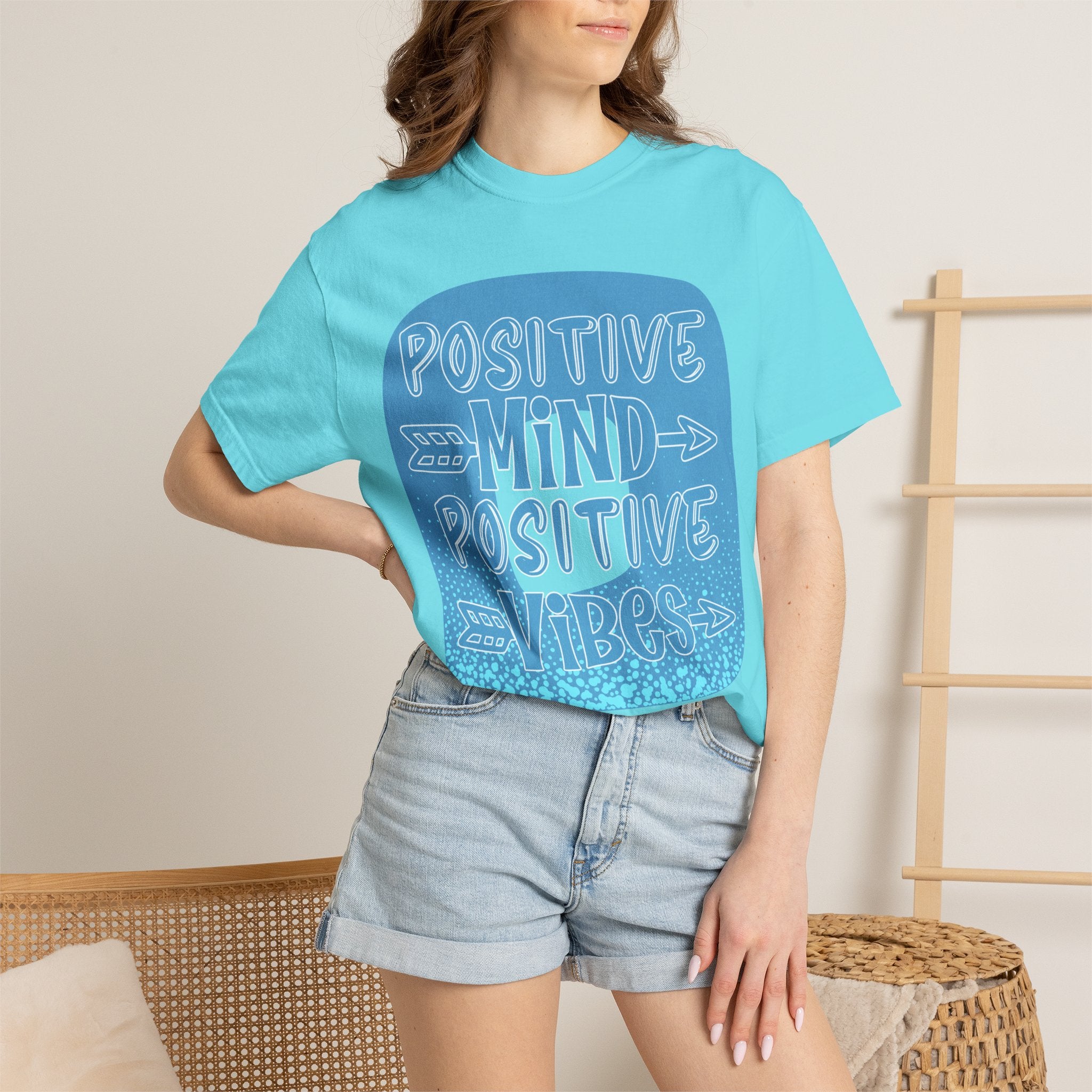 Positive Mind Positive Vibes Textured T-Shirt