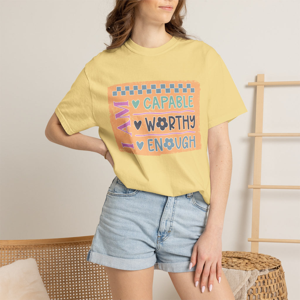 Textured I Am Capable Worthy Tee