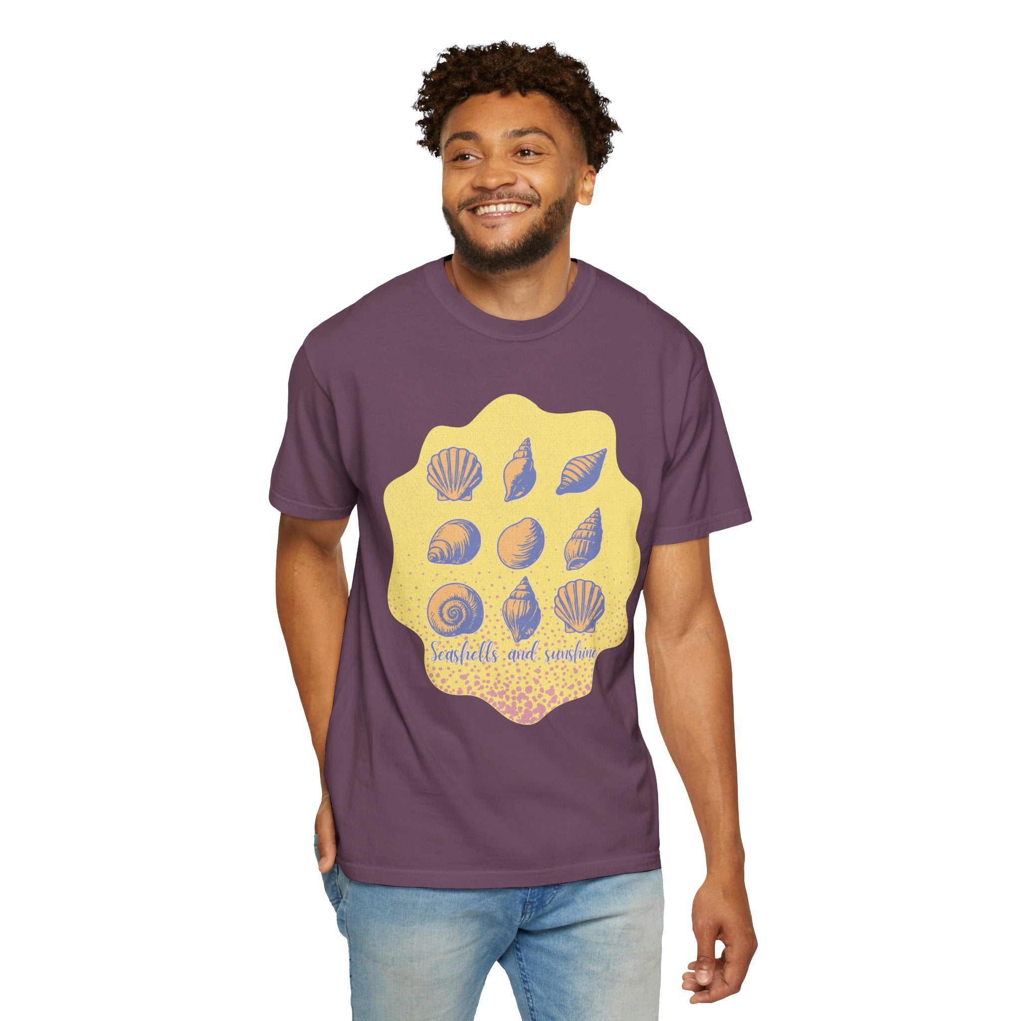 Vintage Seashells And Sunshine Textured T-Shirt