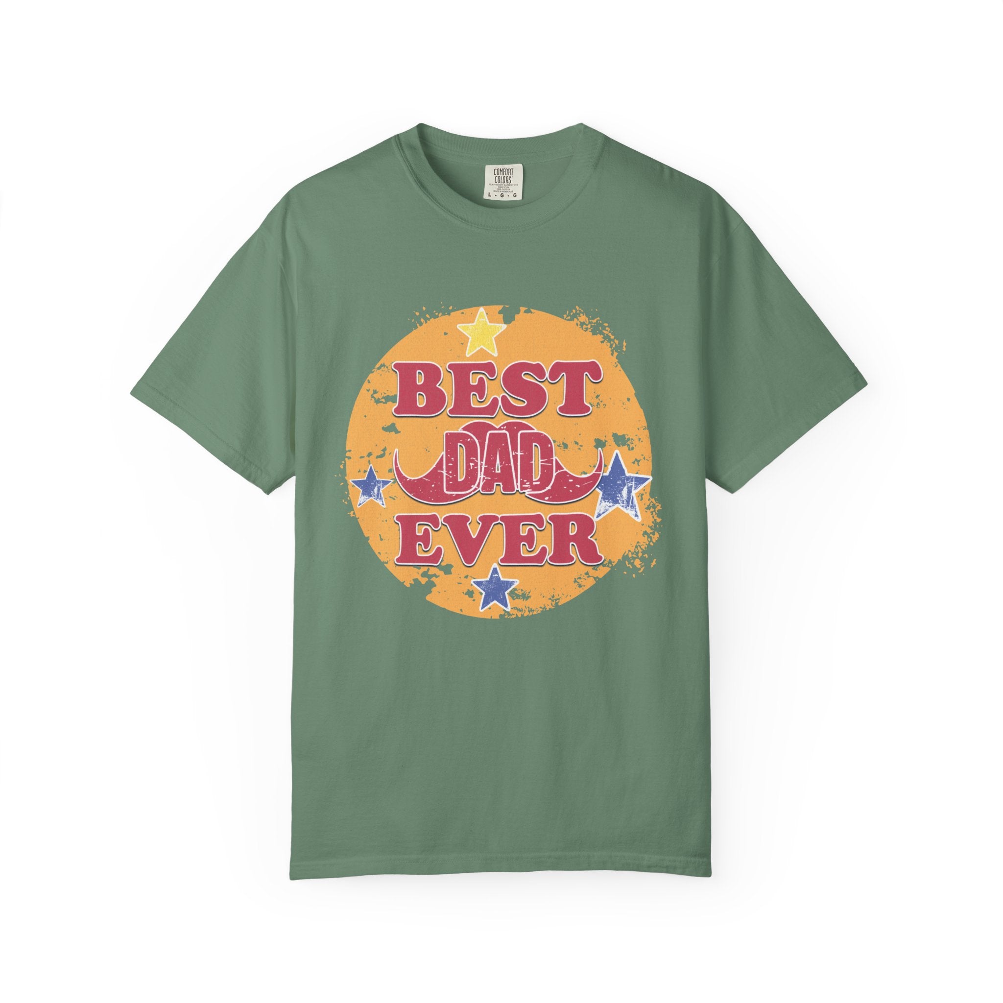 Textured Best Dad Ever T-Shirt — Retro Stars Father’s Day Tee