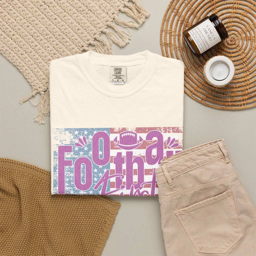 Textured Retro Americana Football First Tee