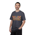 Dad Textured T-Shirt — "Powered by Coffee & Bad Jokes" Retro Checker Fathers Day Tee
