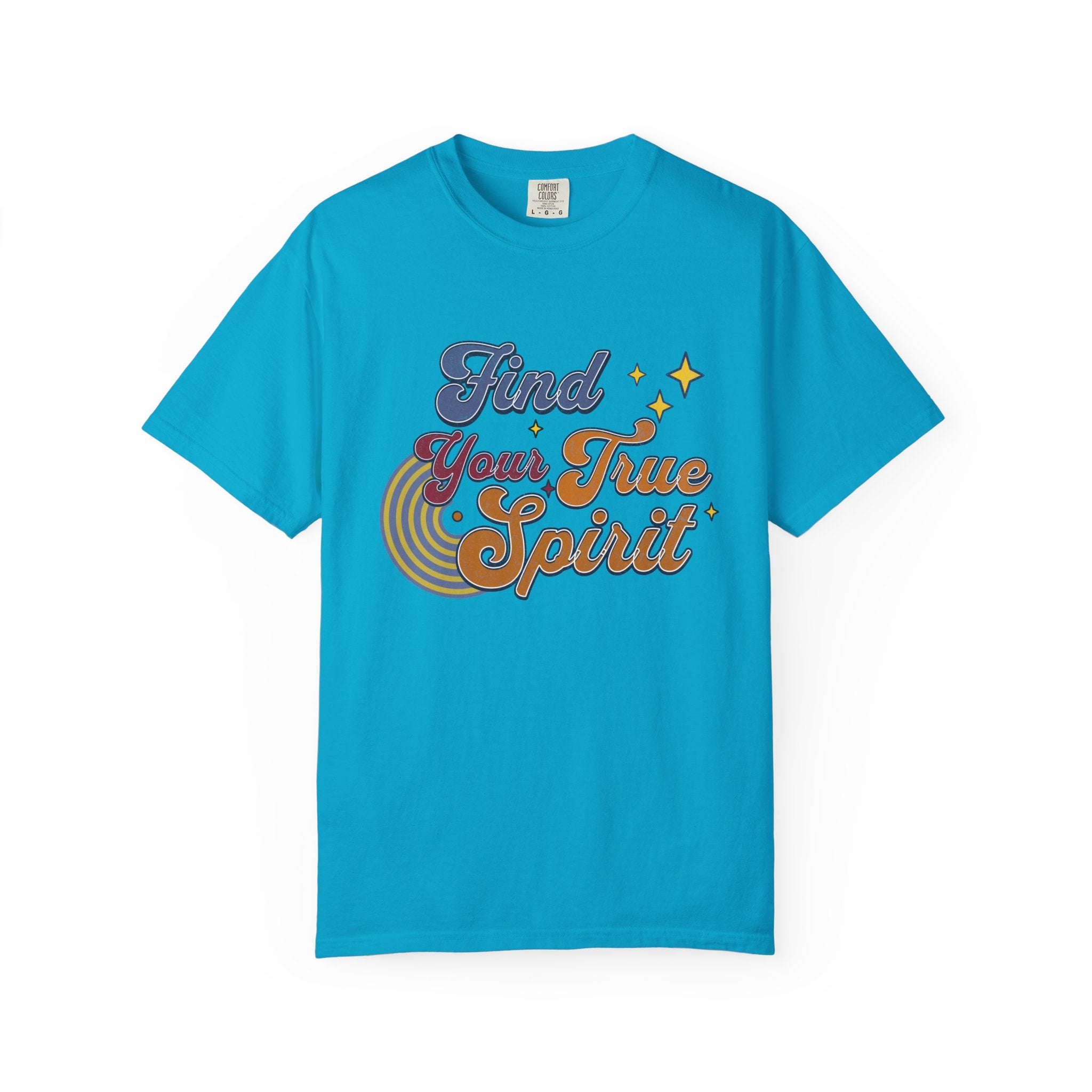 Textured Find Your True Spirit T-Shirt — Retro Rainbow Typography Tee
