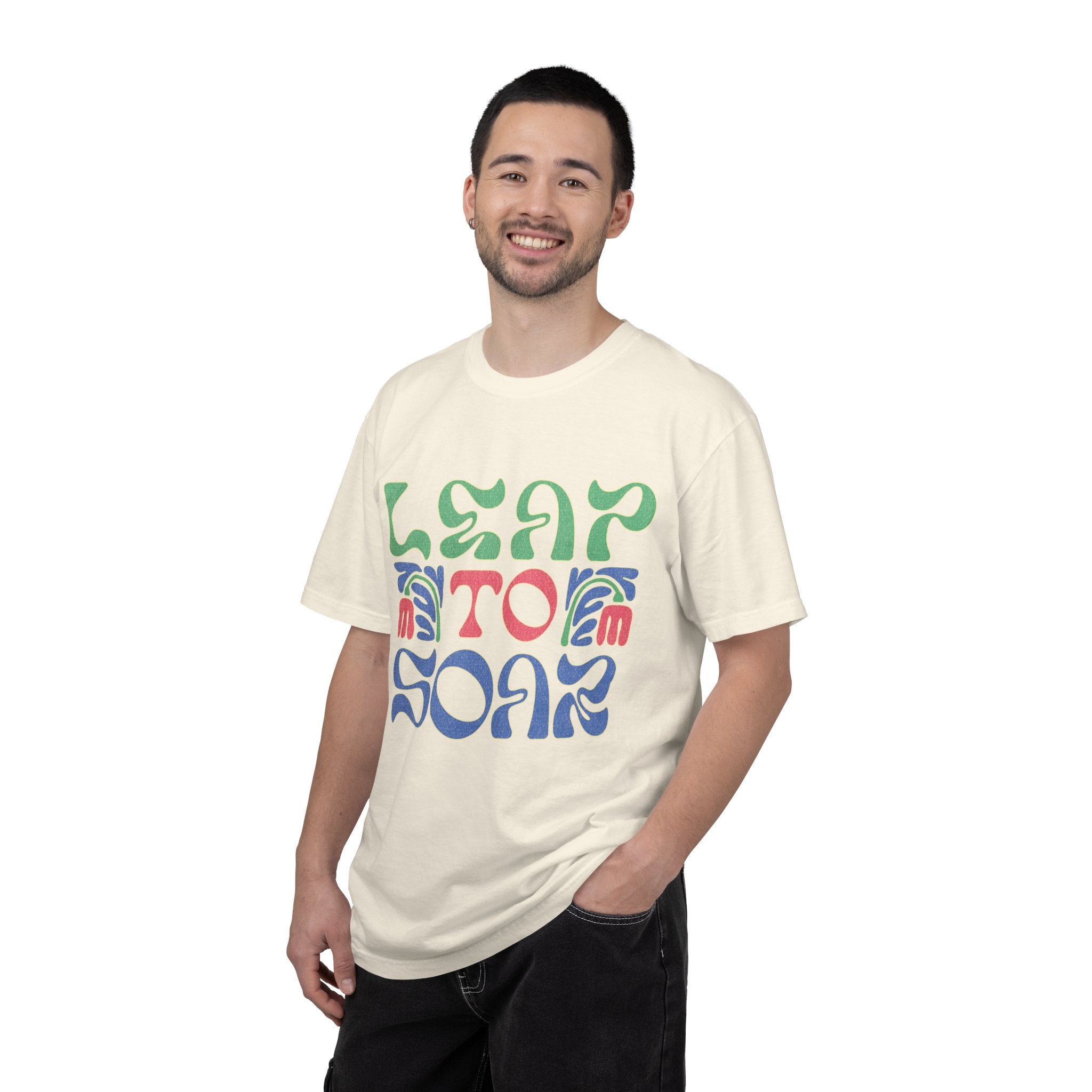 Leap To Soar T-shirt |Textured Retro Psychedelic Typography