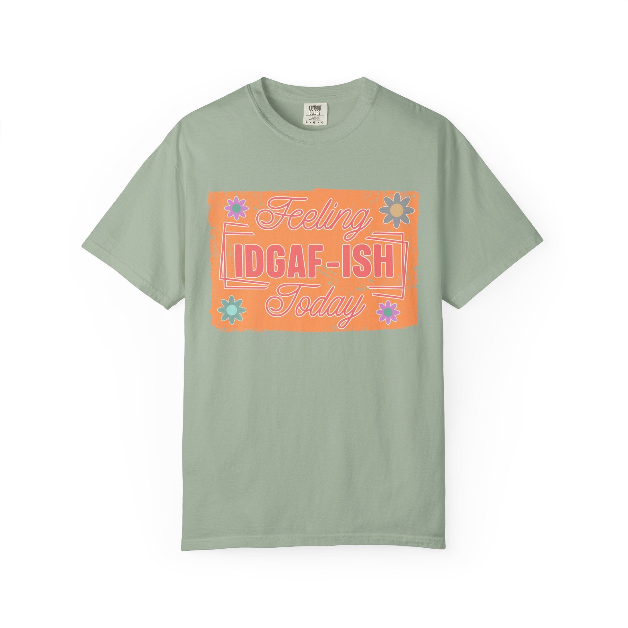 IDGAF-ISH Retro Floral Textured T-Shirt — Funny Sarcastic Graphic Tee