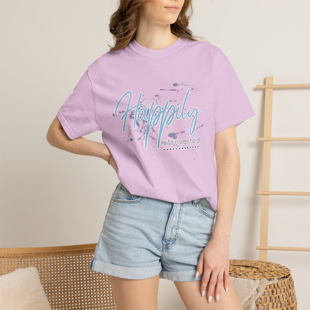 Introverted Aesthetic Textured T-Shirt — 'Anti-Social' Minimal Script Graphic