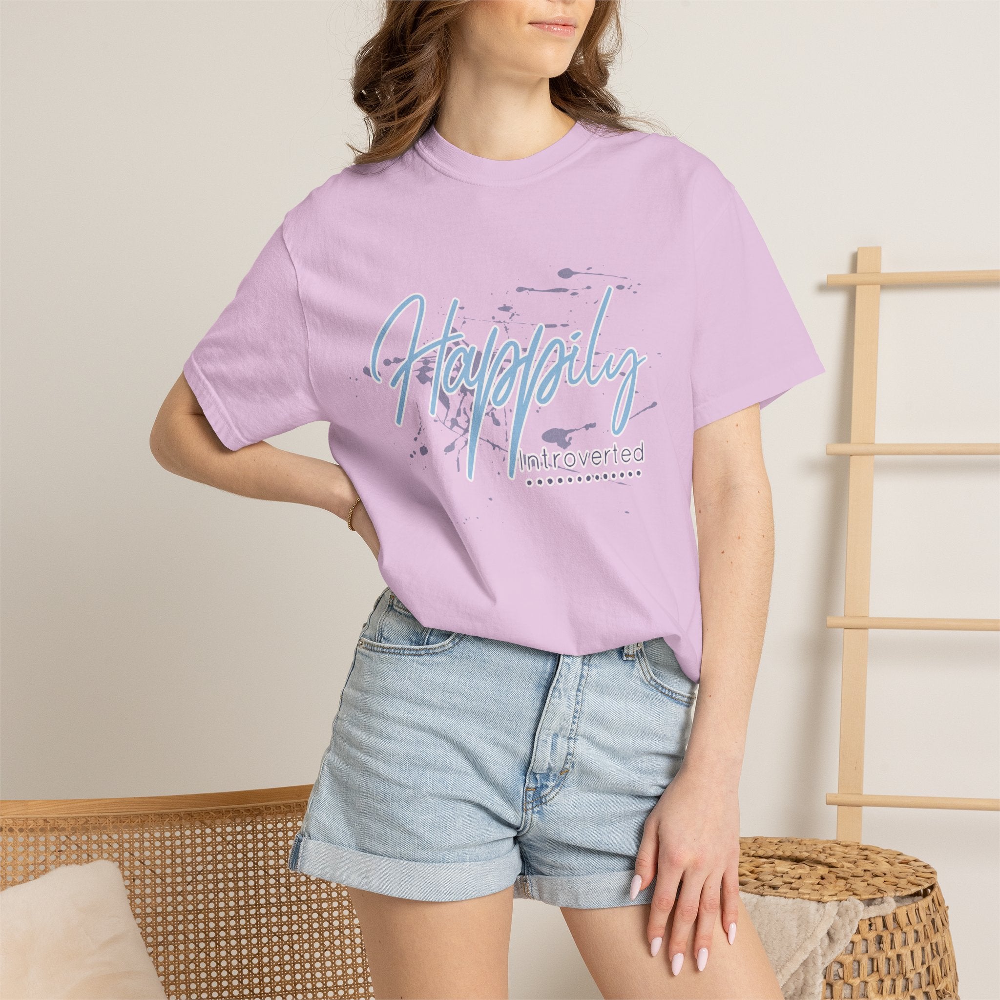 Introverted Aesthetic Textured T-Shirt — 'Anti-Social' Minimal Script Graphic