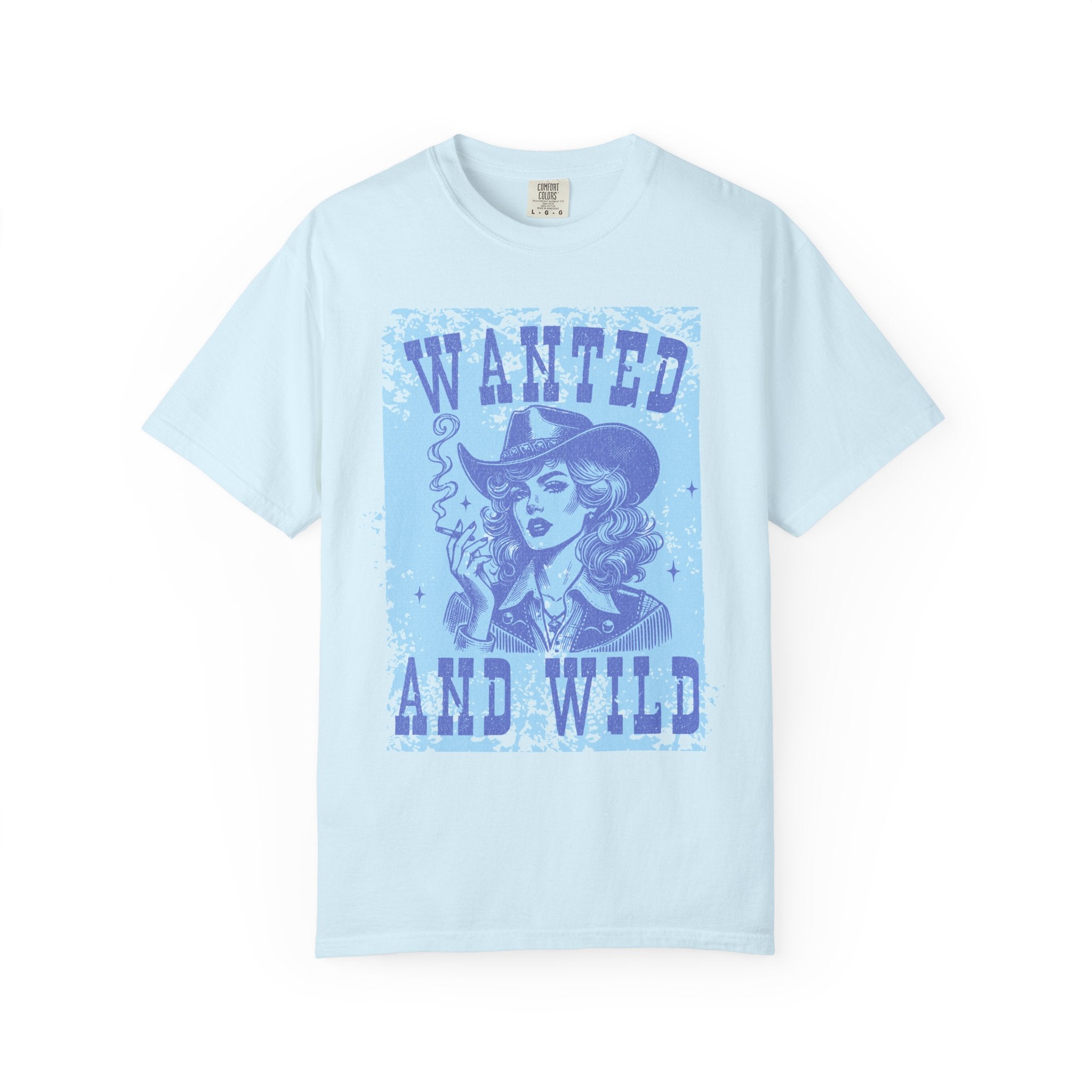 Wanted and Wild Cowboy Cowgirl  Textured T-Shirt