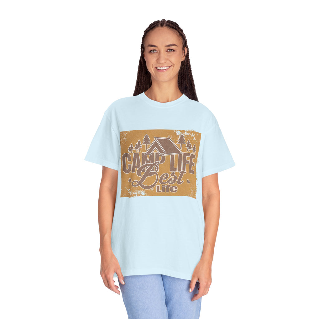 Textured Camp Life Is Best T-Shirt — Vintage Camping Graphic Tee