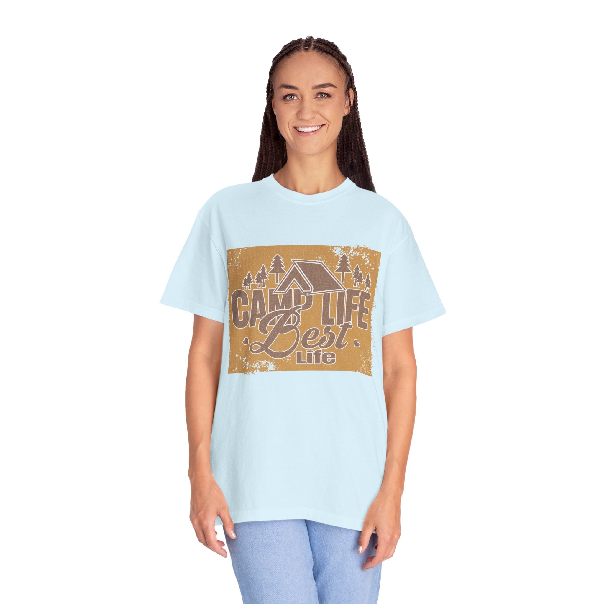 Textured Camp Life Is Best T-Shirt — Vintage Camping Graphic Tee