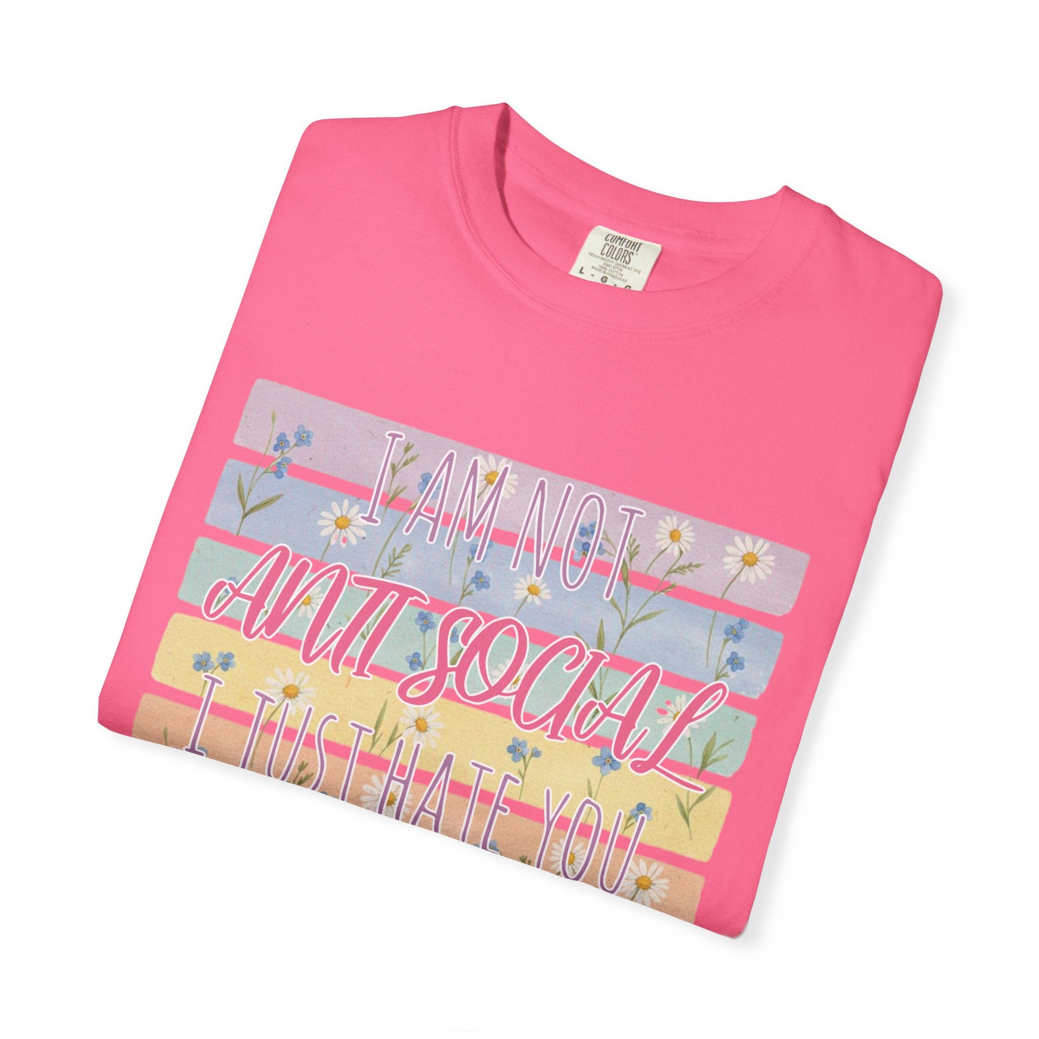 Anti Social Floral Striped Textured T-Shirt