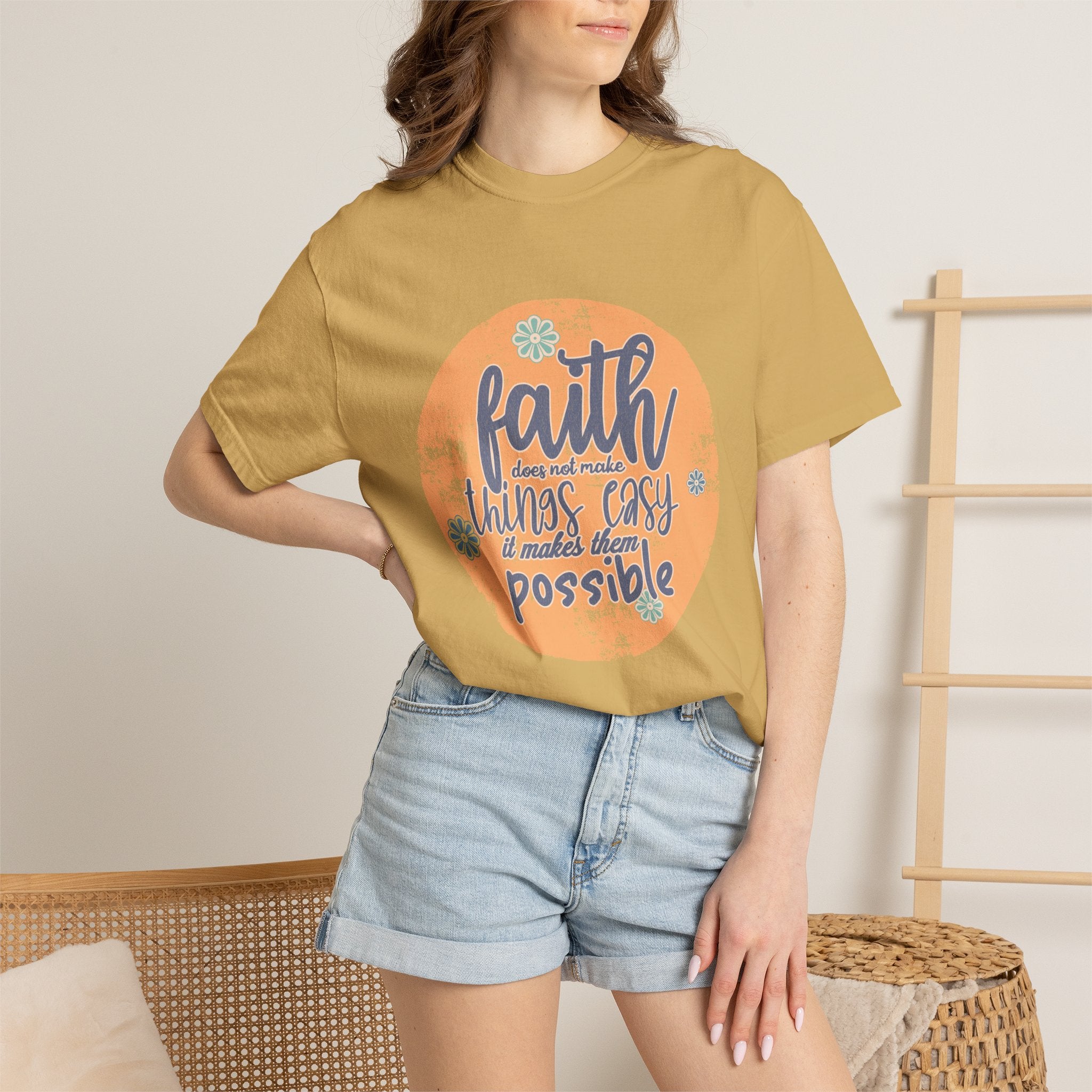 Faith Makes Things Possible T-shirt | Textured Inspirational Typography