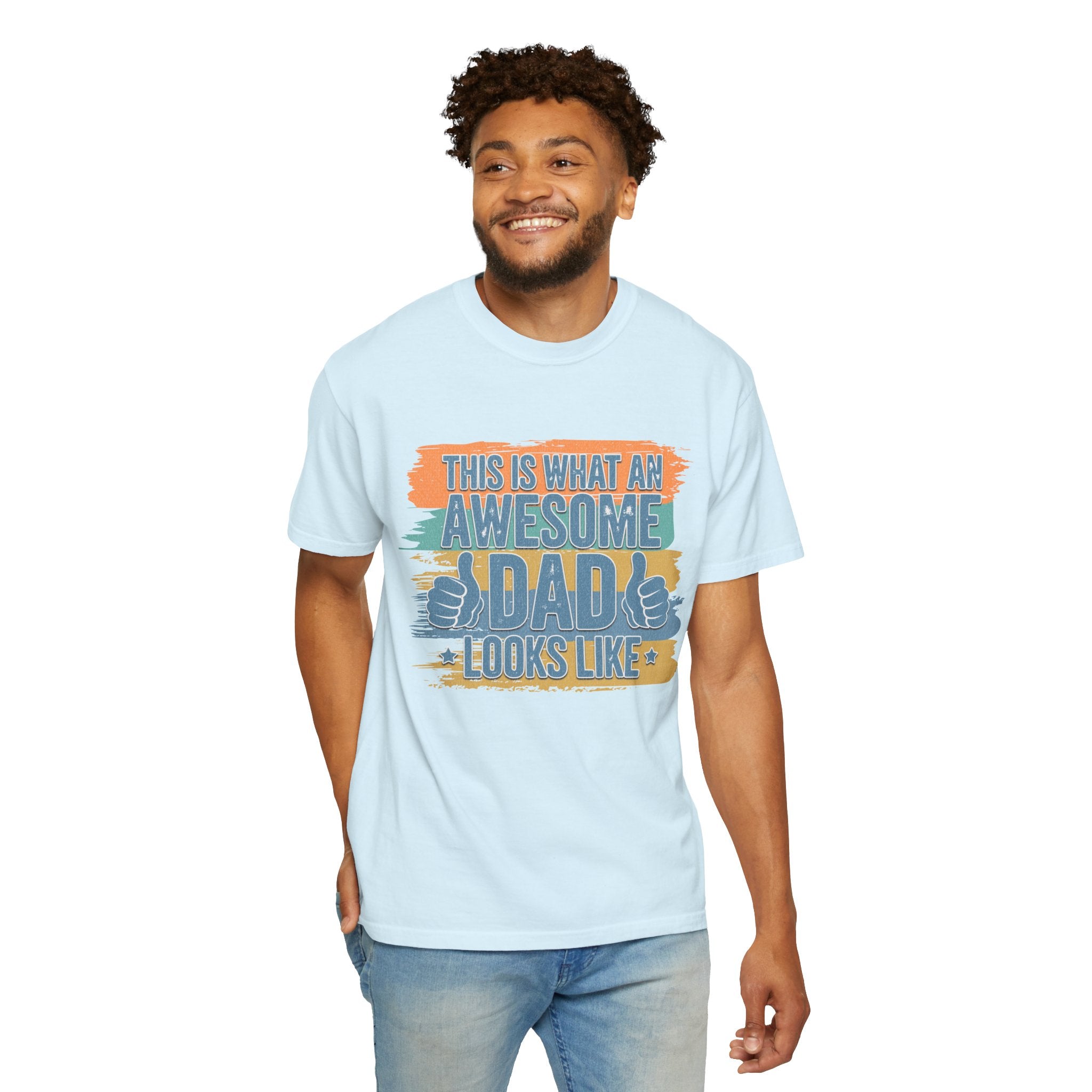 Textured Awesome Dad T-Shirt – "This Is What An Awesome Dad Looks Like" Fathers Day Tee