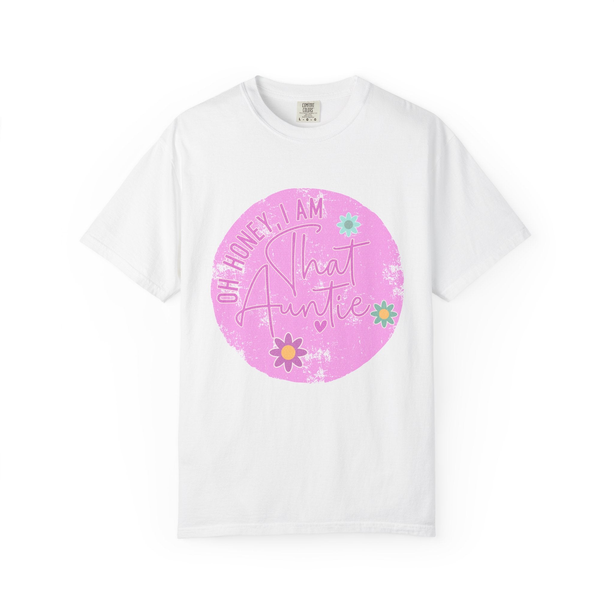 That Auntie Textured T-Shirt — “Oh Honey I Am That Auntie” Floral Graphic Tee
