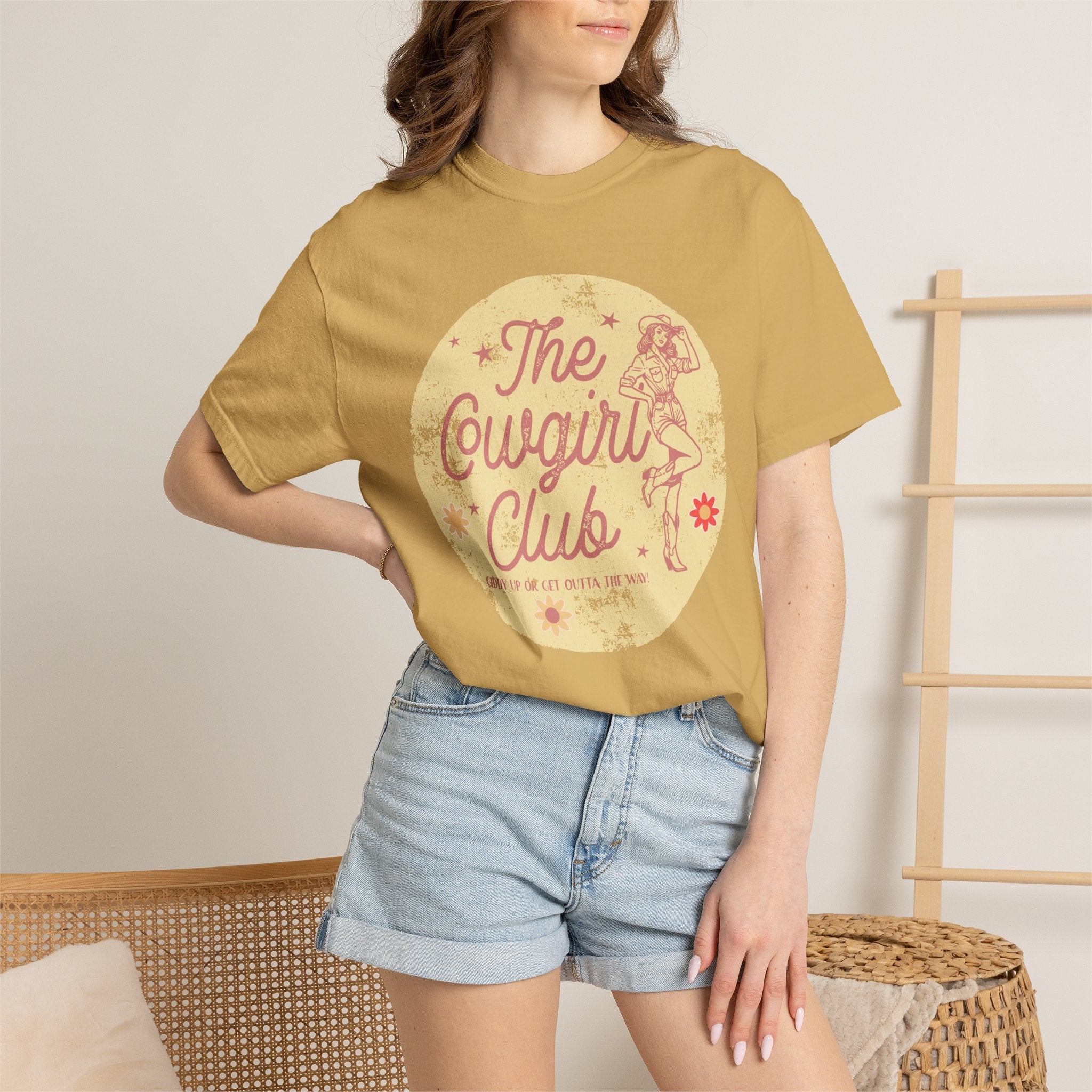The Cowgirl Club Graphic T-Shirt — Retro Western Textured Tee