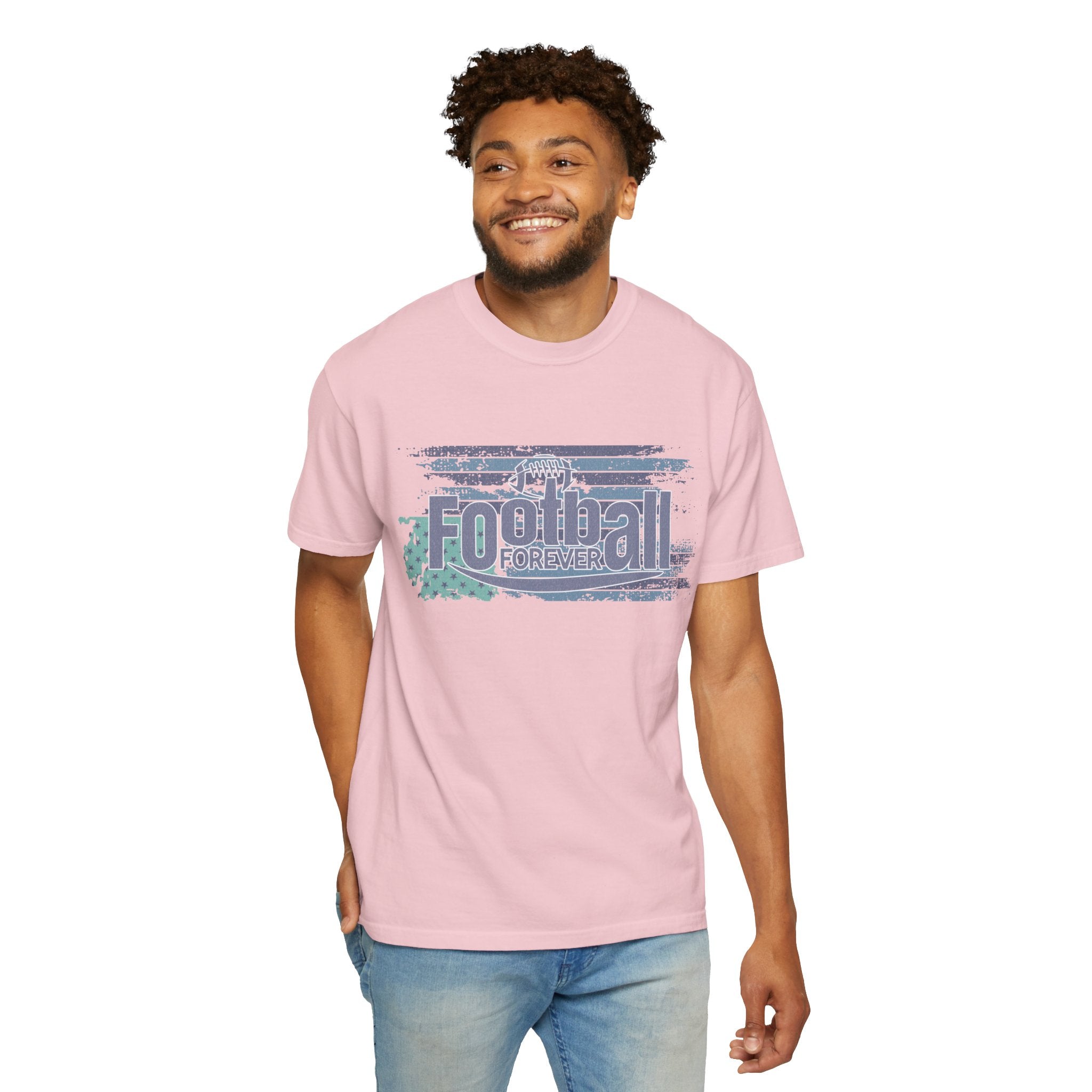 Football Forever Vintage Tee — Retro Grunge Football Graphic T-Shirt
