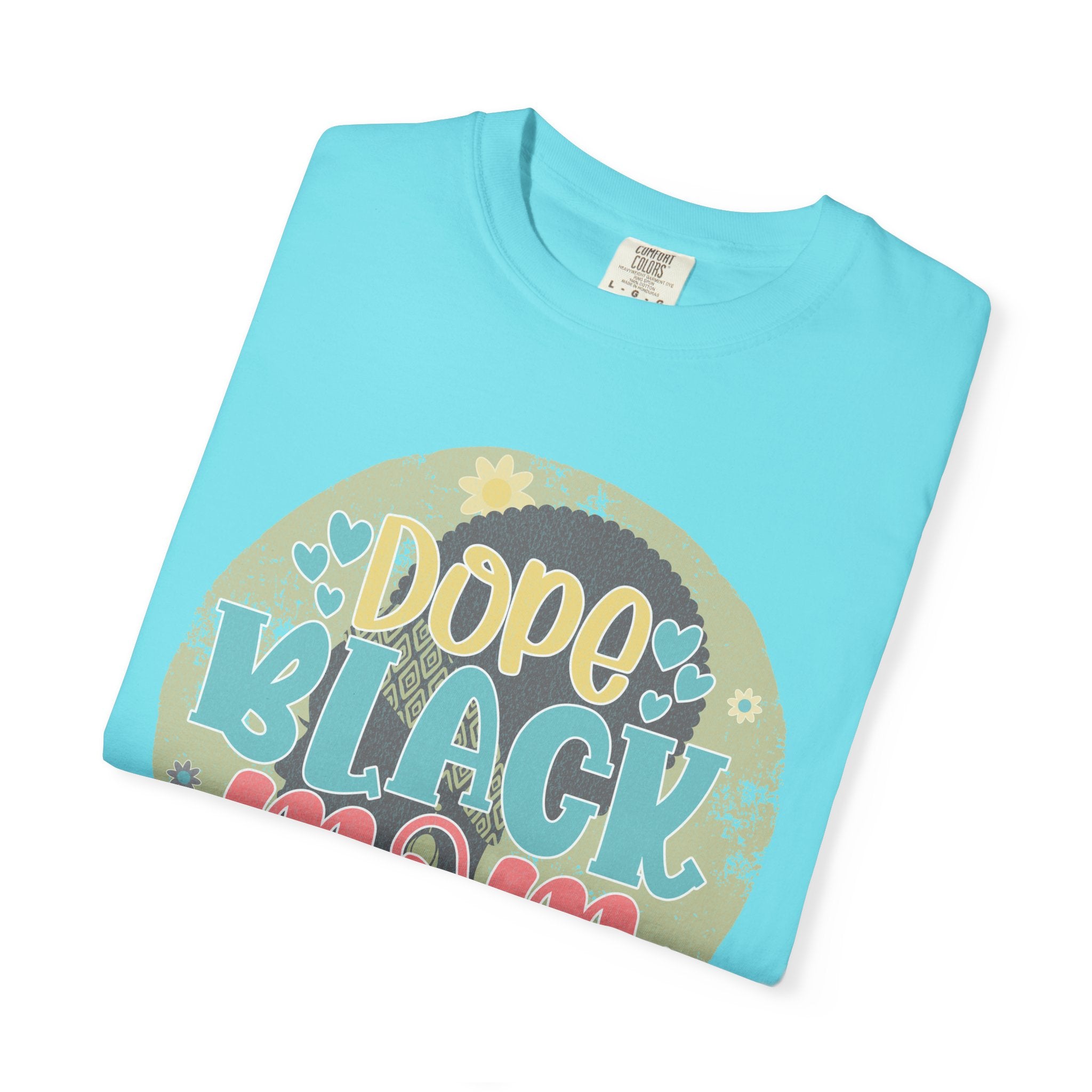 Dope Black Mom Textured T-Shirt — Floral Retro Graphic Tee for Moms