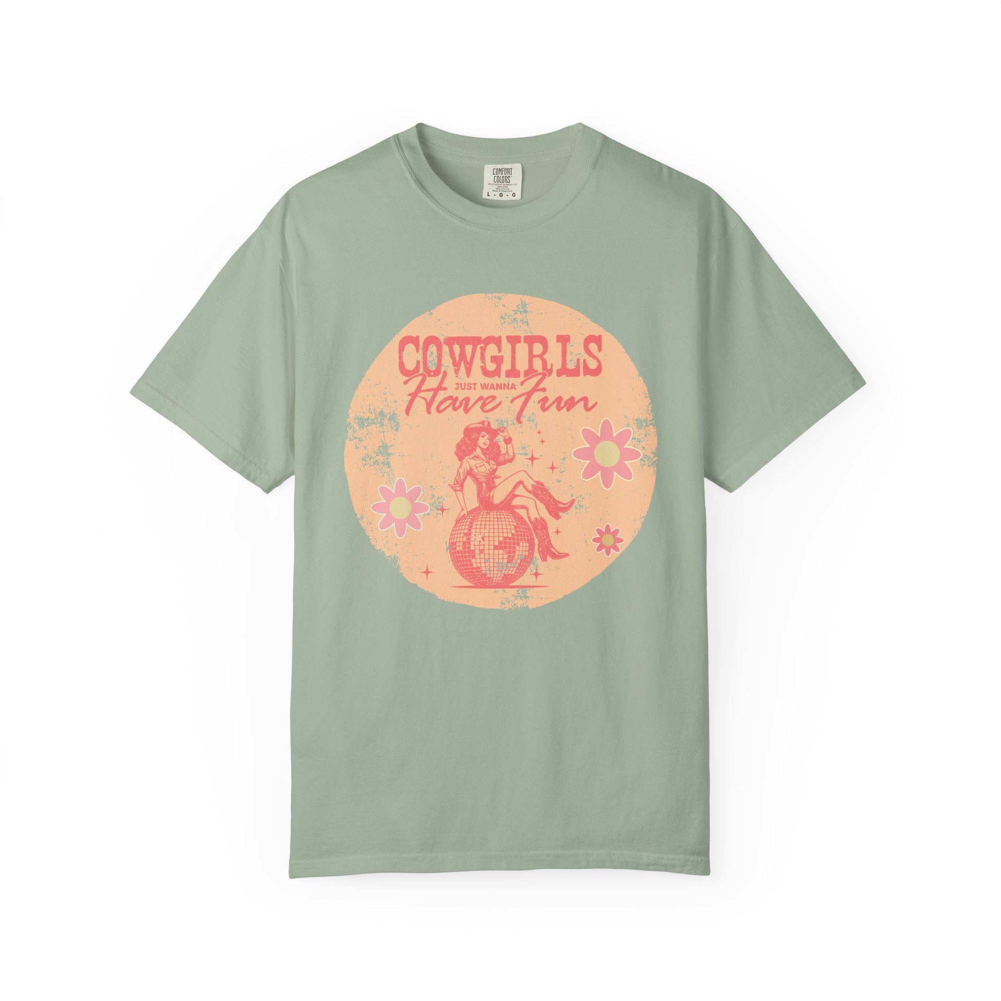 Cowgirls Just Wanna Have Fun Textured Retro Graphic T-Shirt