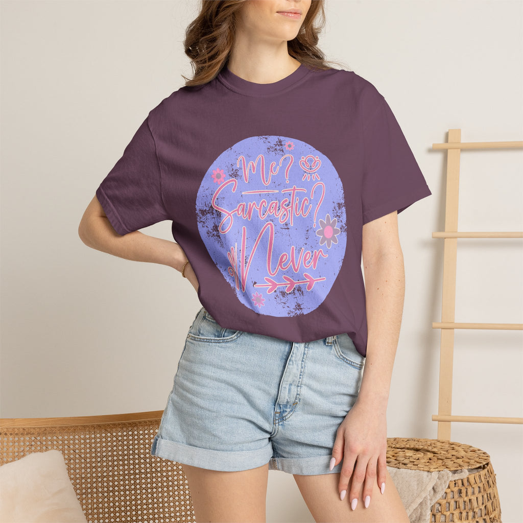 Me Sarcastic Textured Floral T‑Shirt — Retro Pastel Circle Graphic Tee