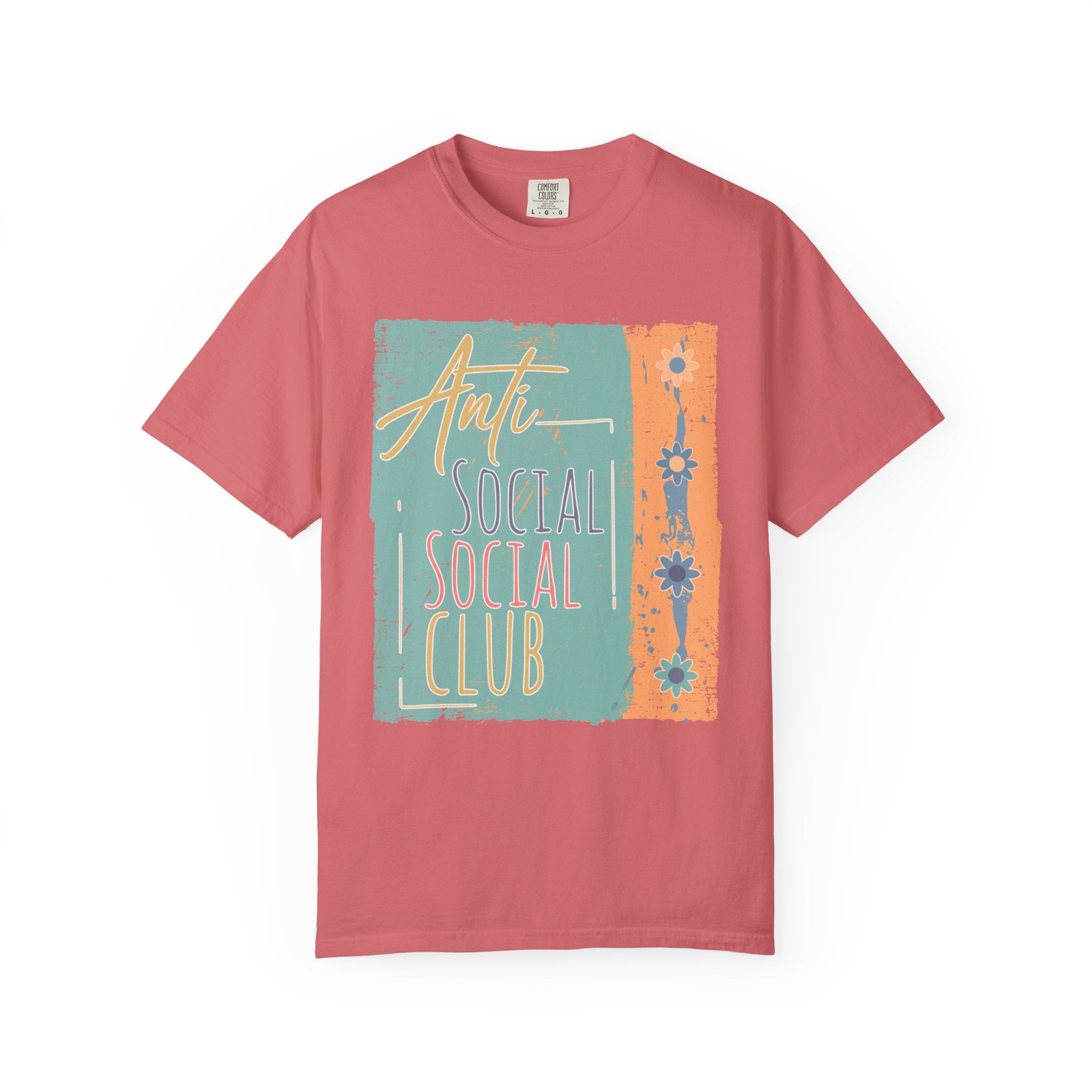Textured “Anti Social Social Club” Retro Graphic T-Shirt