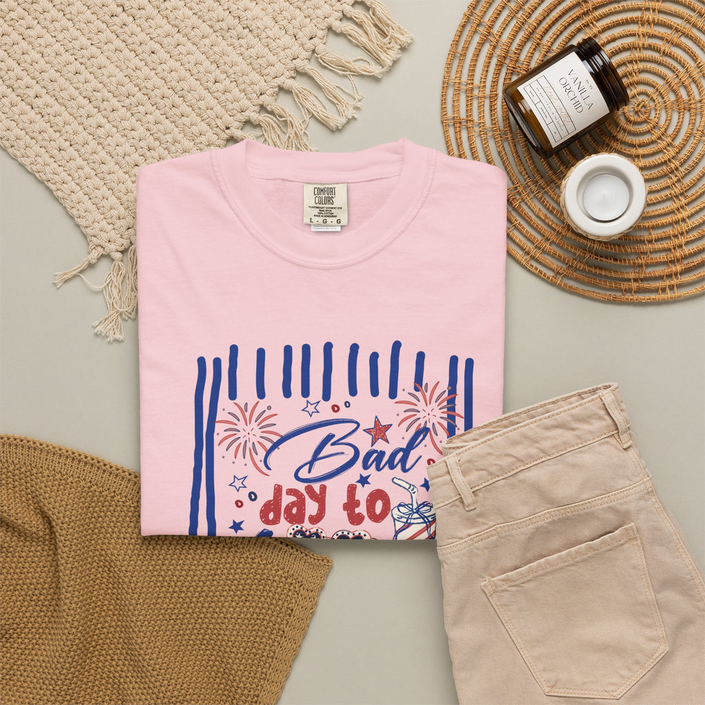 Hot Dog Patriotic Graphic T-Shirt — "Bad Day to Be a Hot Dog" 4th of July Tee