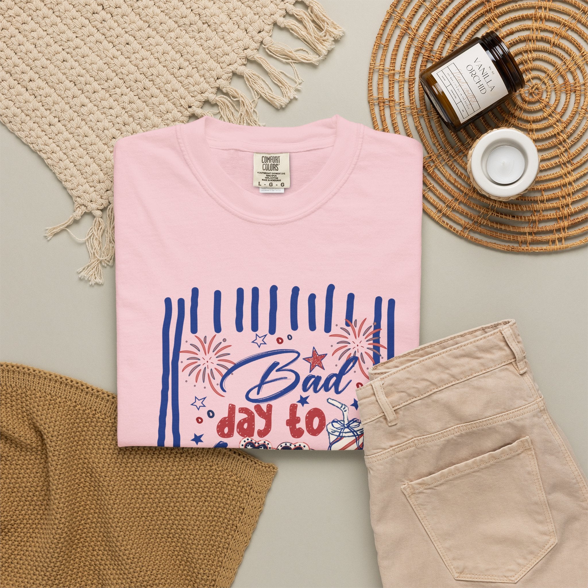 Hot Dog Patriotic Graphic T-Shirt — "Bad Day to Be a Hot Dog" 4th of July Tee