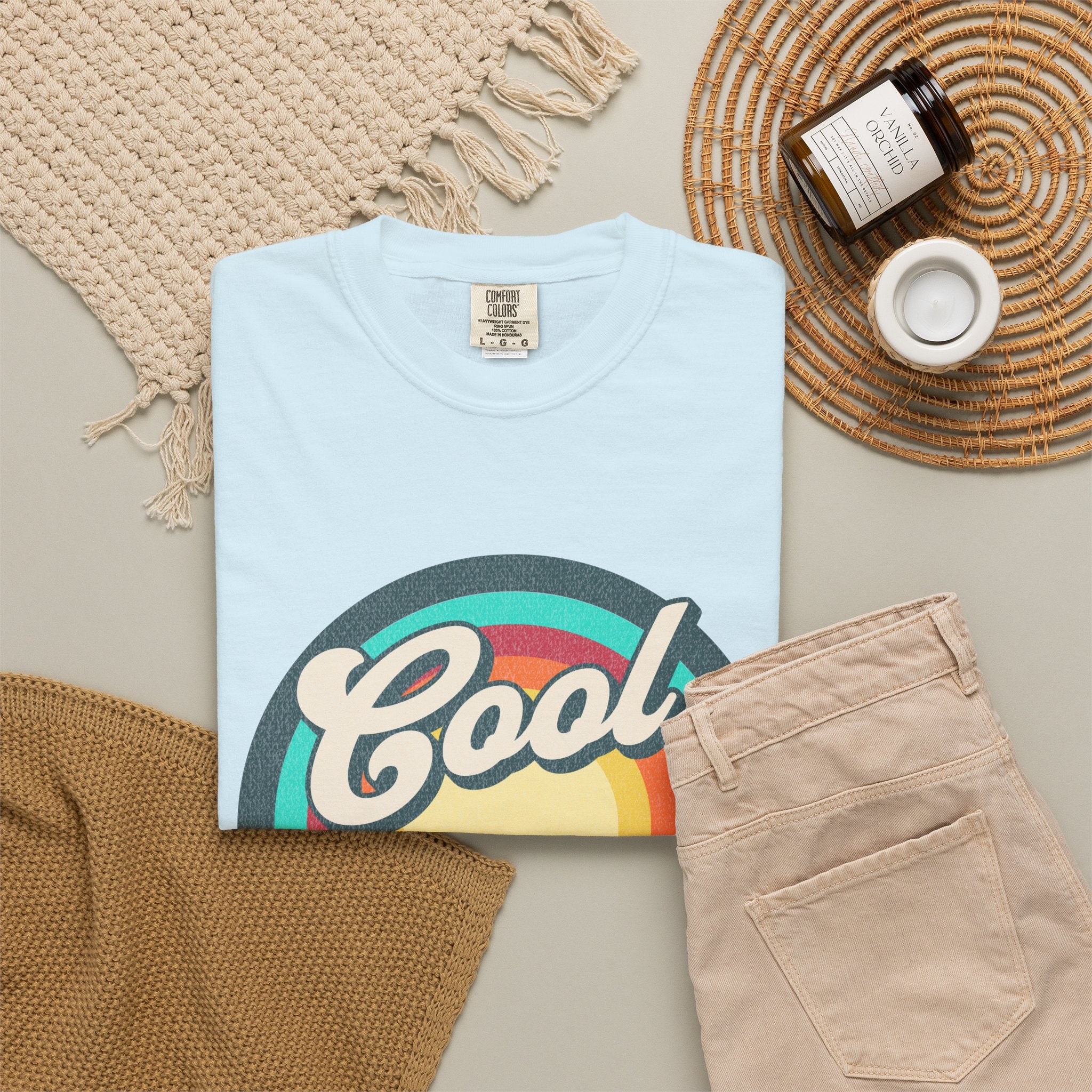Cool Moms Club Textured T-shirt | Retro Cool Moms Club Rainbow
