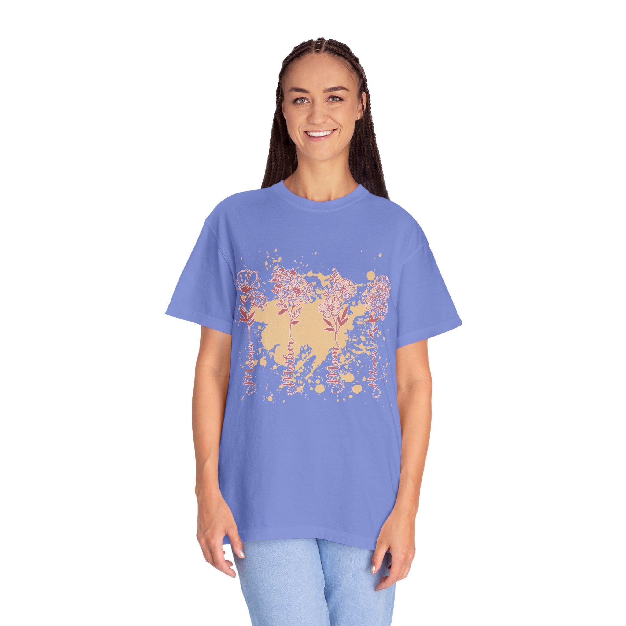 Floral Mama Textured Tee — Mothers Day Garden Blossom T-Shirt