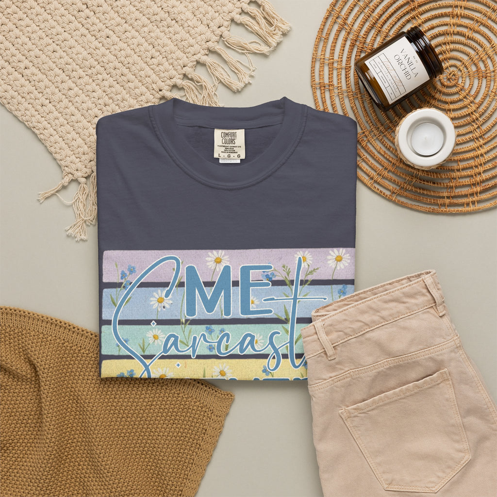 Textured Me? Sarcastic Never T-Shirt — Pastel Striped Funny Tee