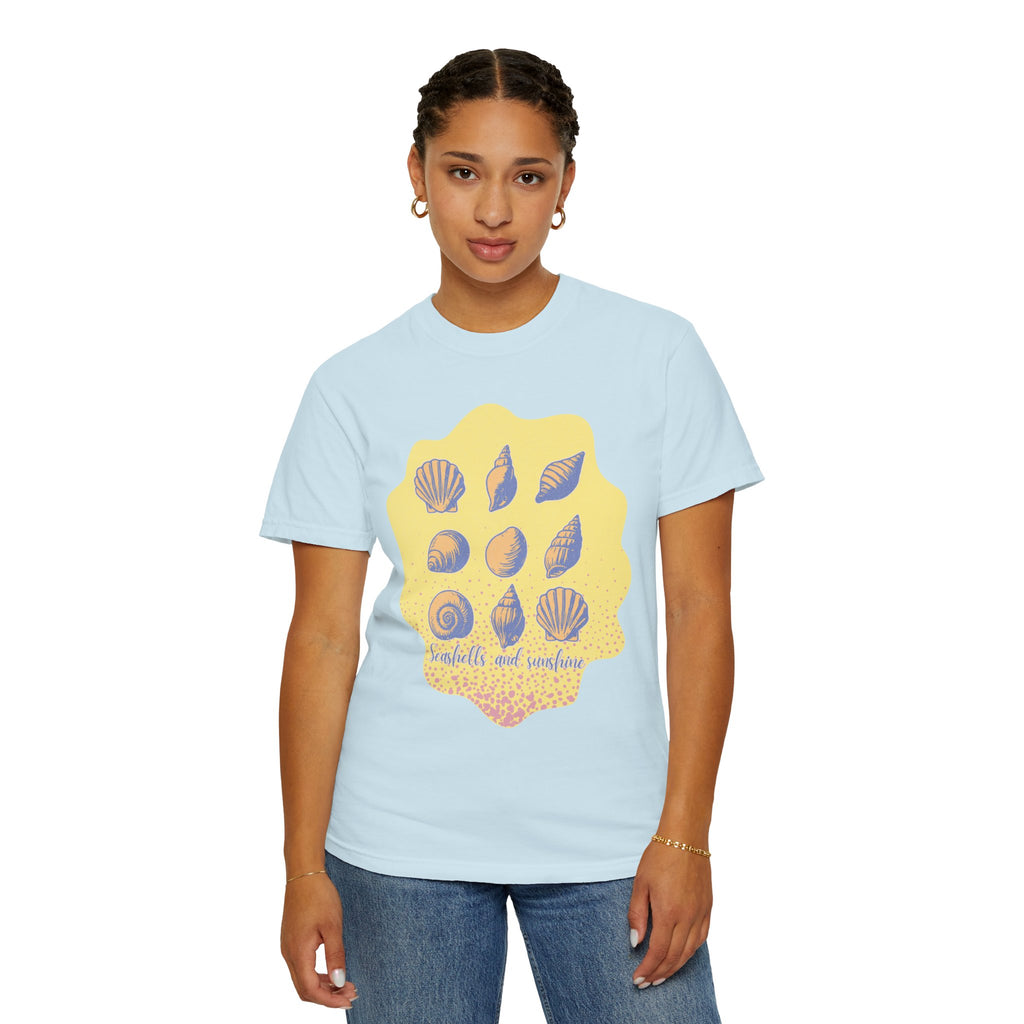 Vintage Seashells And Sunshine Textured T-Shirt