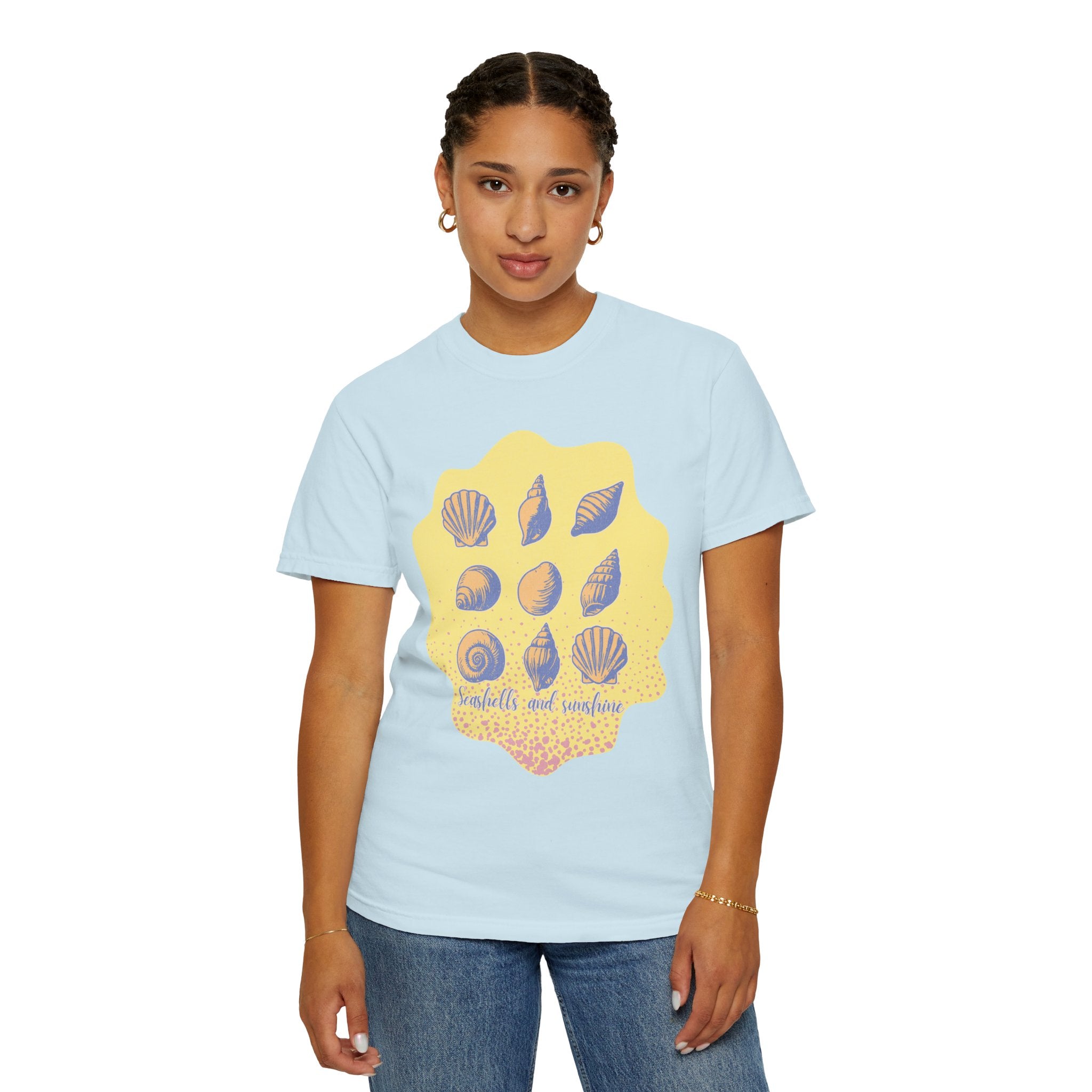 Vintage Seashells And Sunshine Textured T-Shirt