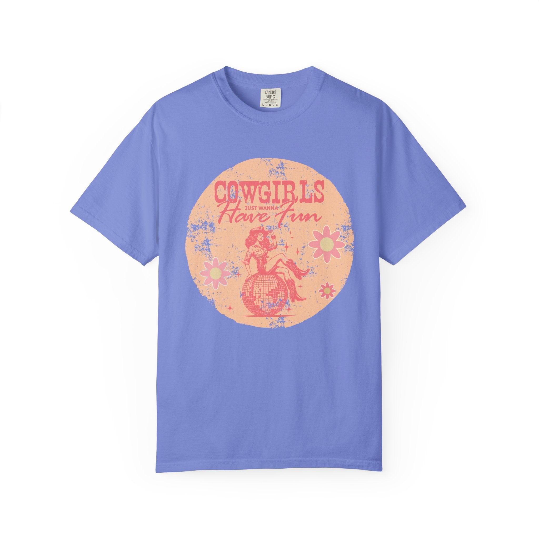 Cowgirls Just Wanna Have Fun Textured Retro Graphic T-Shirt