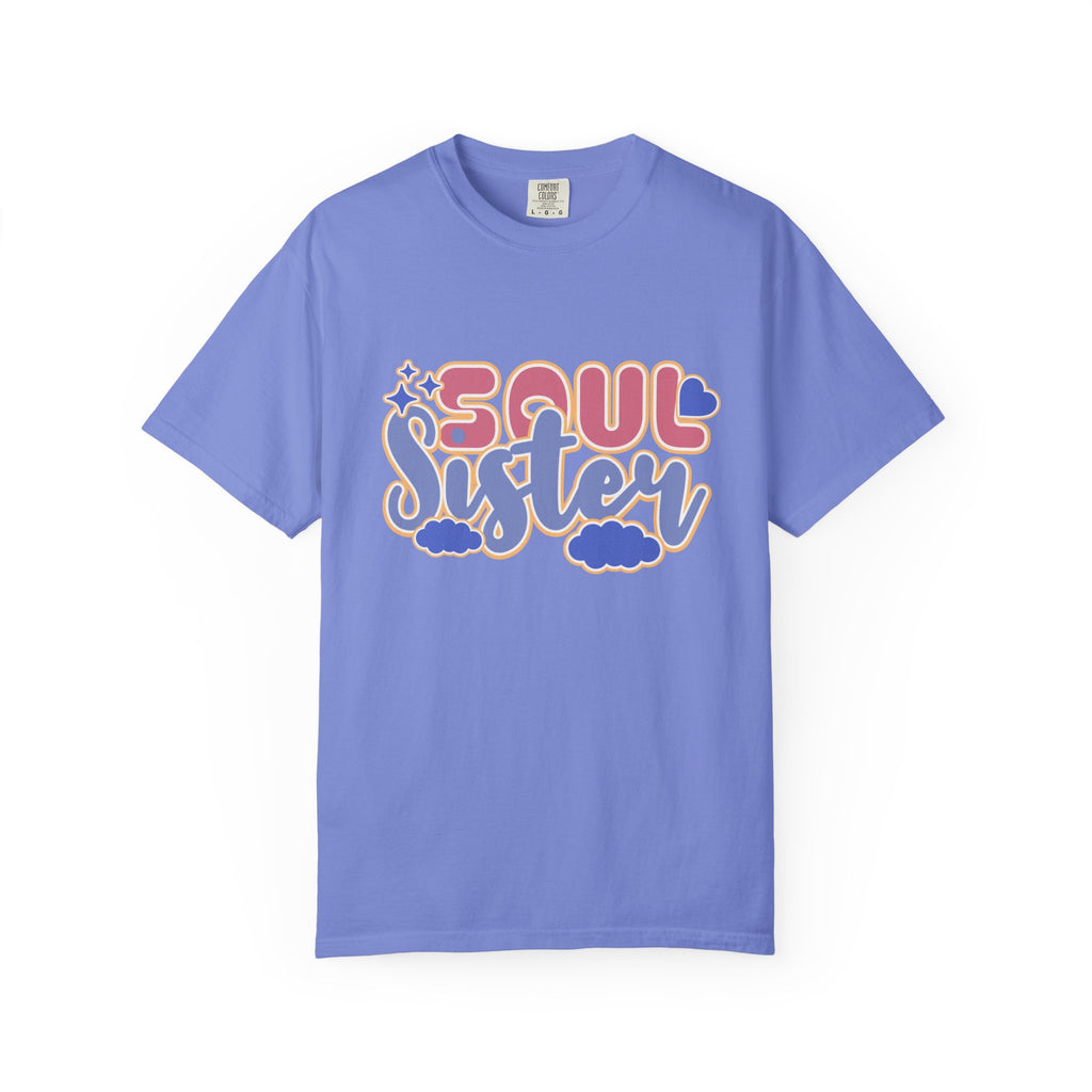 Soul Sister Textured T-Shirt — Retro Script Graphic Tee