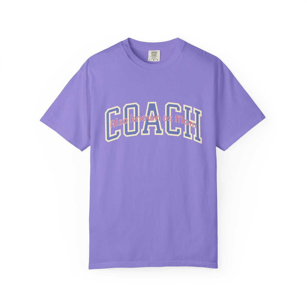 Coach Also Known As Mom — Textured Collegiate Style Tee