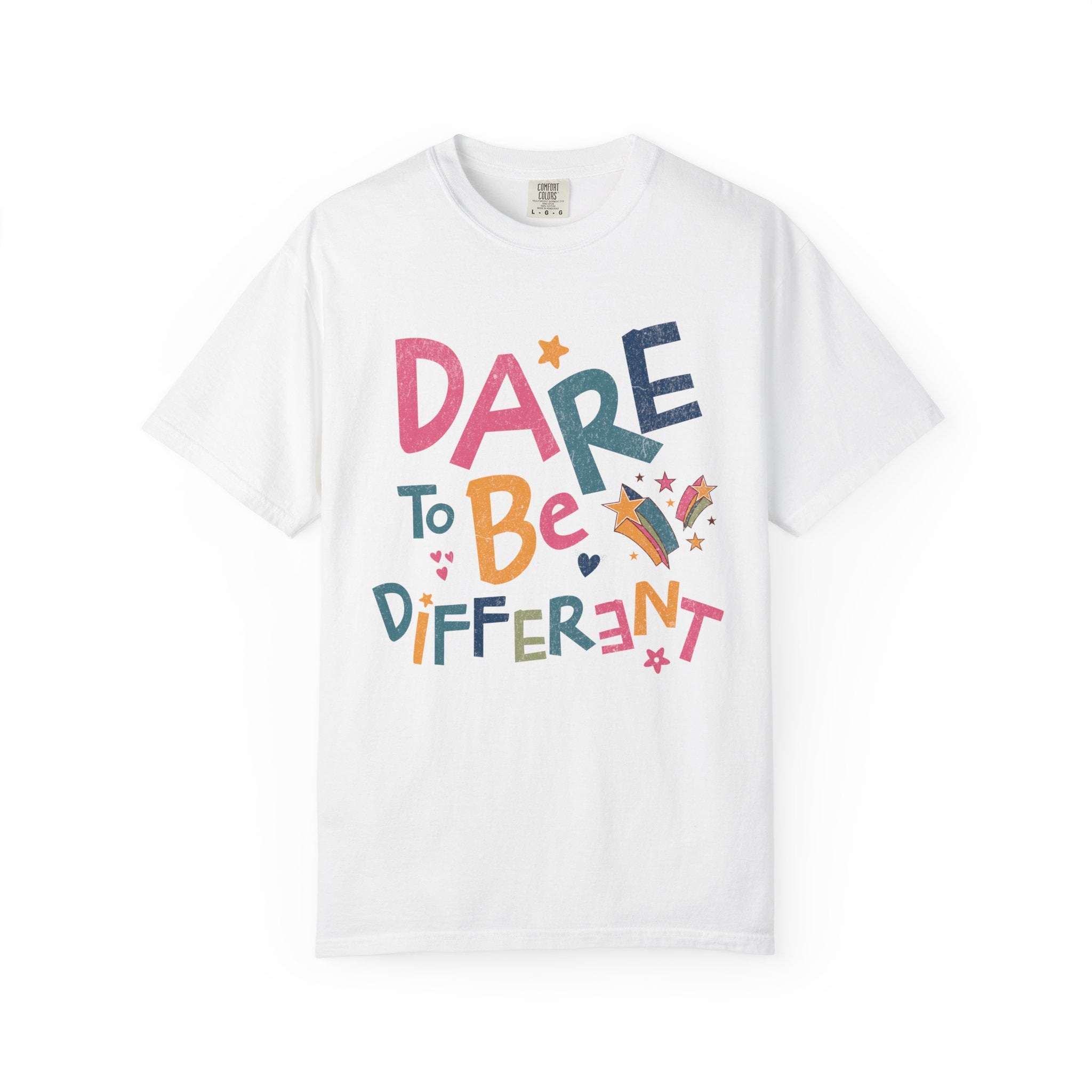 Dare to Be Different graphic T-Shirt | Textured Positive Typography Tee