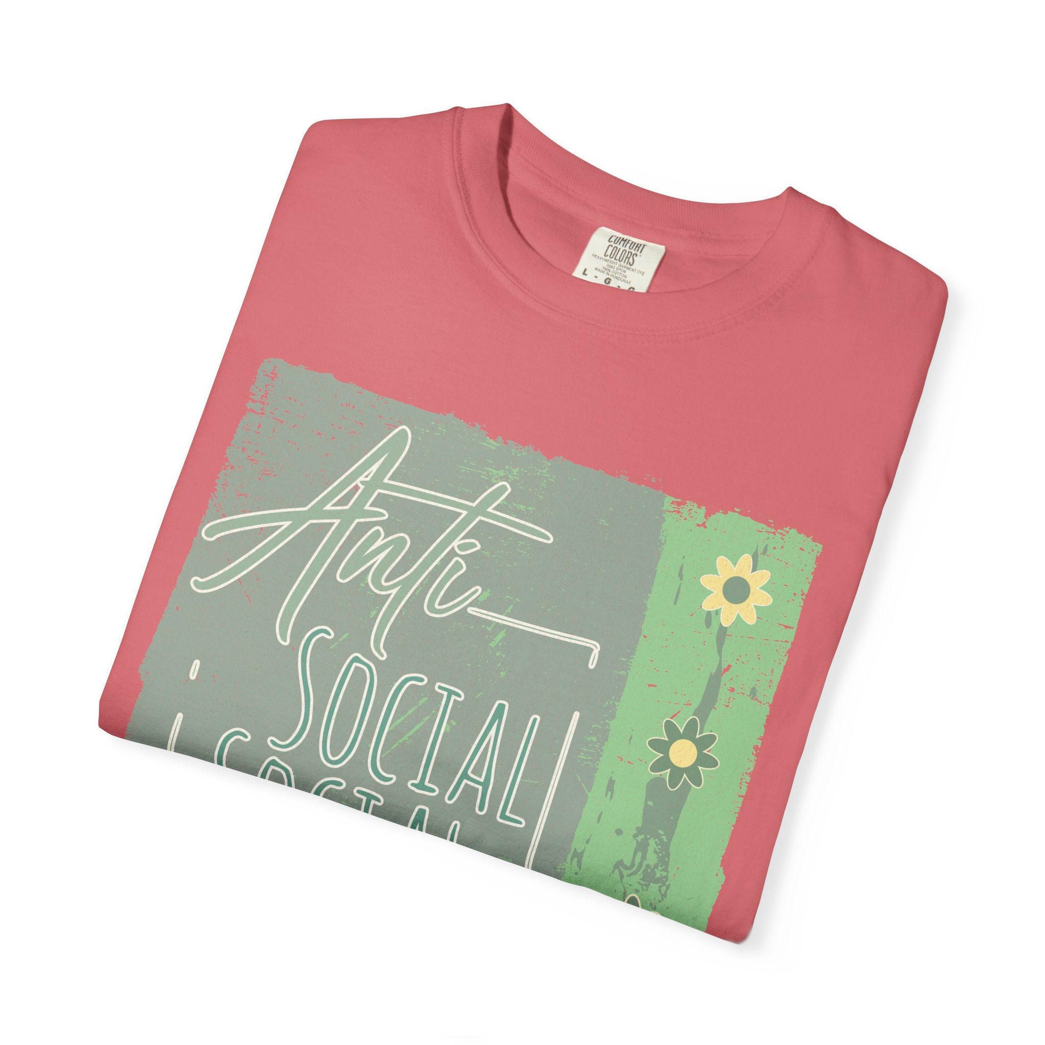 Textured Anti Social Social Club Floral Graphic T-Shirt